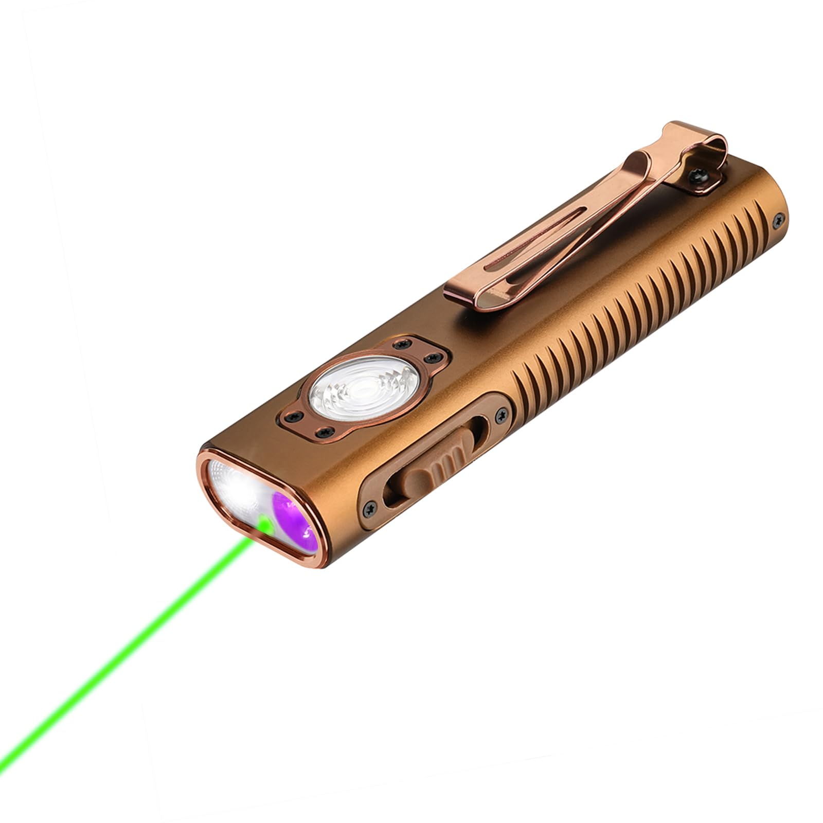 TrustFire Mini X3 Rechargeable EDC Flashlight with White Light, Flood Light, UV and Green Beam, 1050 Lumens Portable Flat Flashl