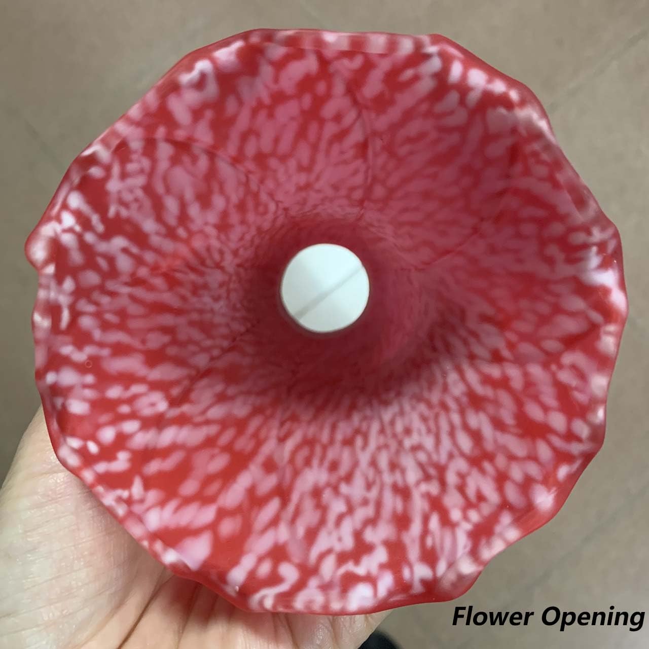 Bieye Ls97 Lily Flower Blown Glass Lampshade (Red, Opening I.D. 1.26'' X O.D. 1.5'')