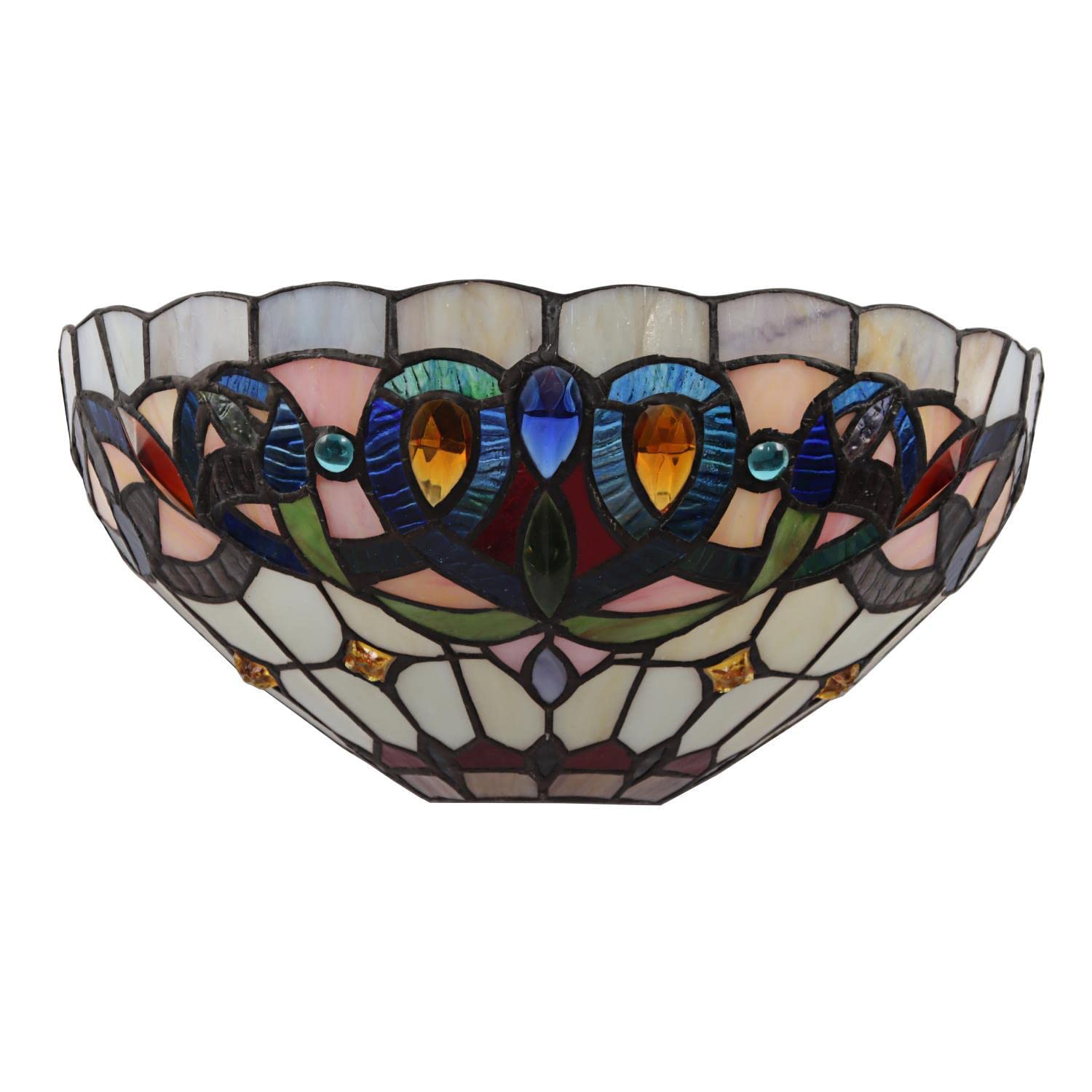 CHLOE Lighting SERENITY Victorian Tiffany-style Black 1 Light Wall Sconce 12 Wide