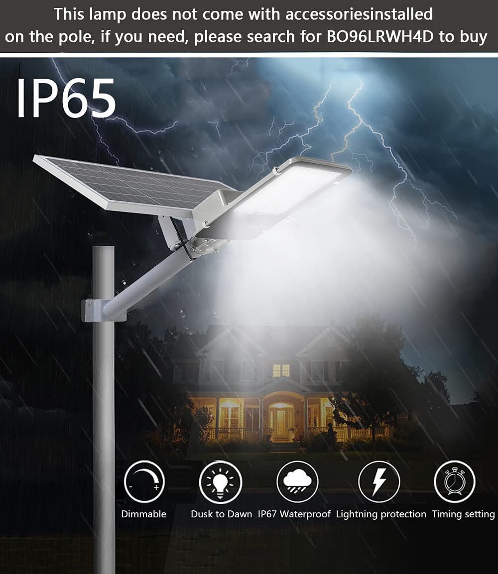 Susvqlxg Solar Street Flood Lights Outdoor, Commercial Solar Security Lights Ip65 With Remote Control Dusk To Dawn Parking Lot L