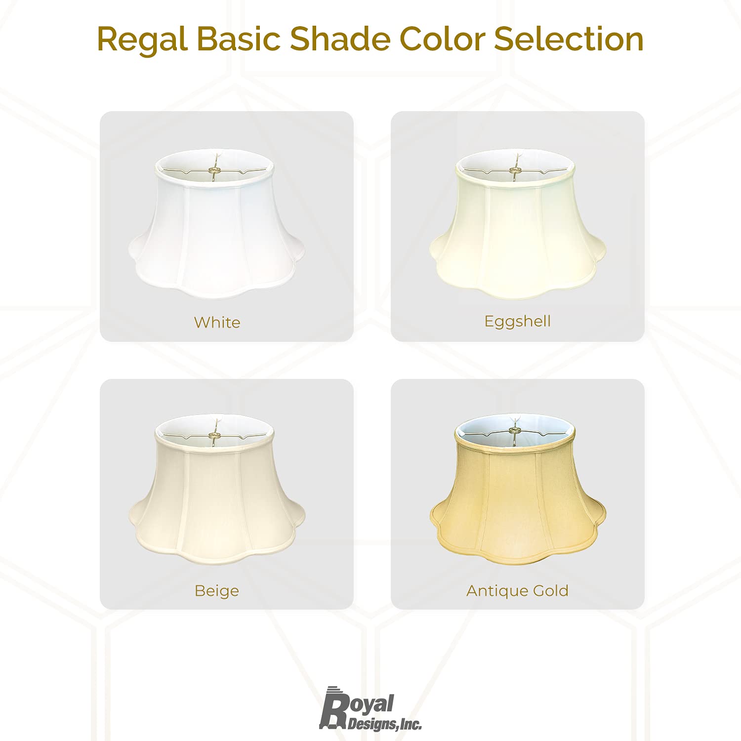 Royal Designs 6-Way Out Scallop Bell Lamp Shade, Antique Gold, 13 x 19 x 11.25, Metal, Model BS-722-19AGL