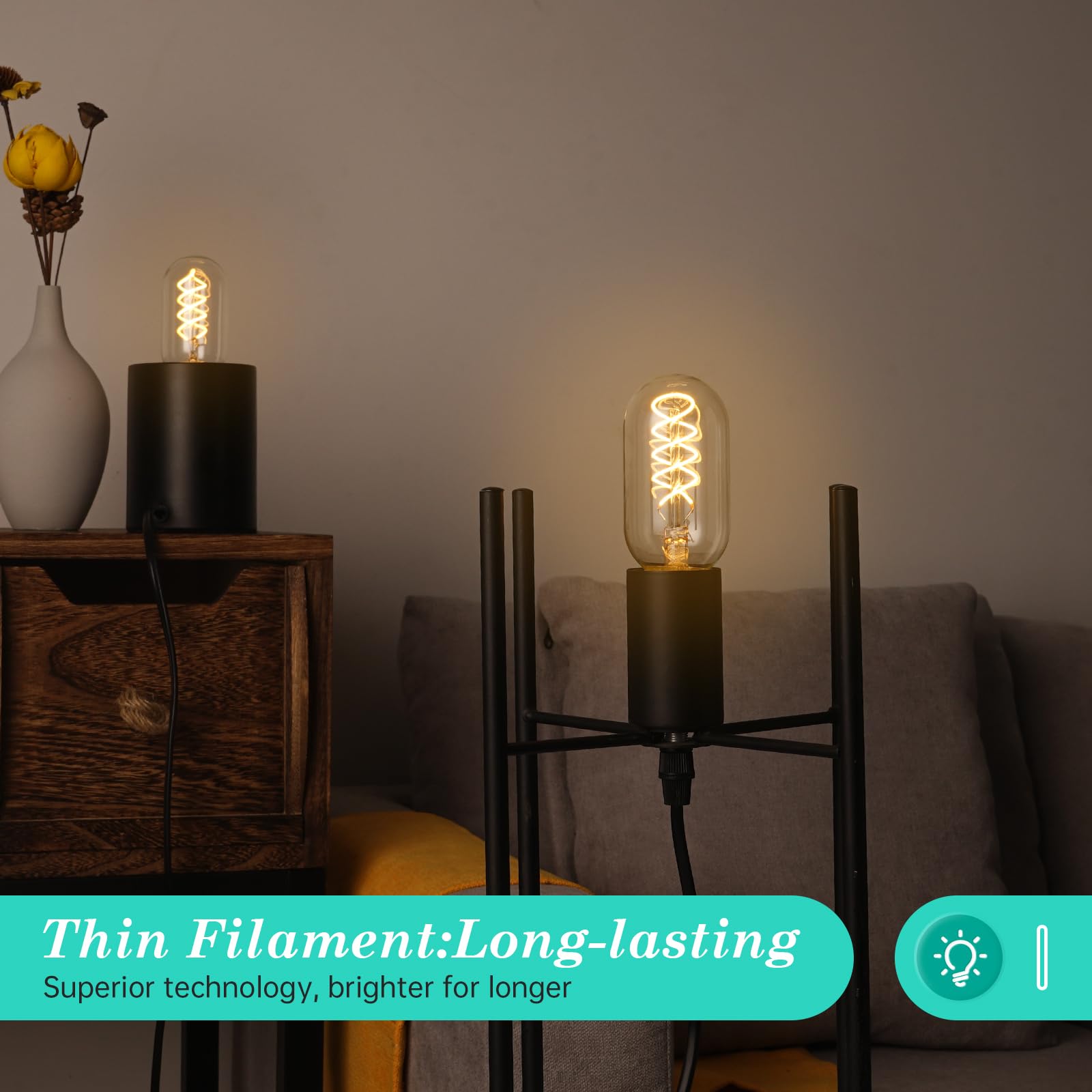 Amdtu Light Bulbs 75 Watt Equivalent, 700 Lumens Led Bulbs 7W, Ultra Filament Spiral E26 Base Edison Led Bulbs Dimmable, 7 Watt