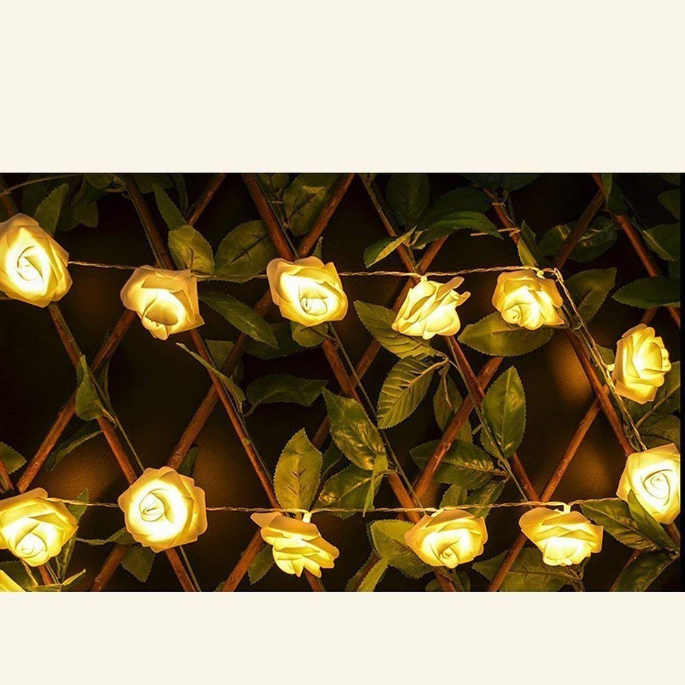 Ashtavinayak Store Rose Flowers String Lights Decorative Rose LED Lights Romantic Flower Roses Fairy Light for Diwali, Plastic L