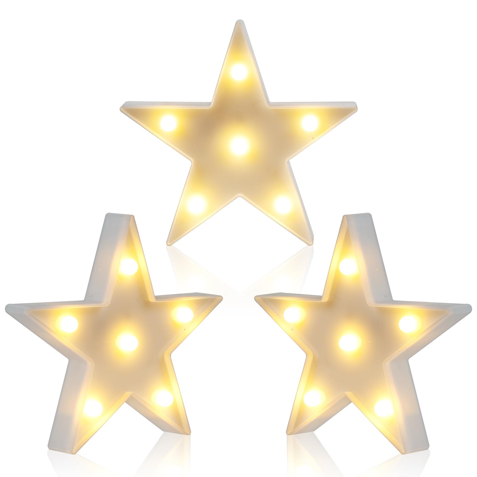 clothmile 3 PCS LED Night Light LED White Star Night Light Can Be Hung on The Wall Kids Room Light  Suitable for Birthday Party Holiday Decoration Baby Room Nursery Decoration