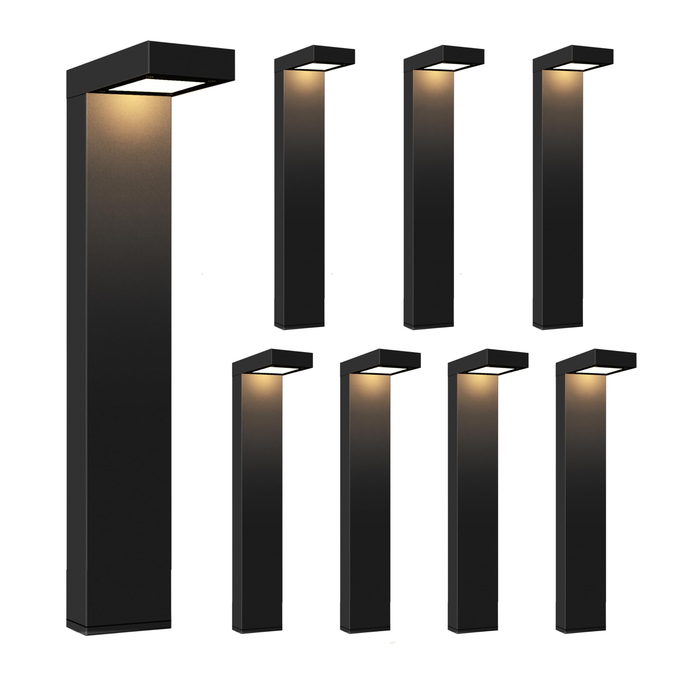 GKOLED 8-Pack Low Voltage Landscape Pathway Light Fixture, 9-15V AC/DC Outdoor Walkway Lighting with 3W LED Chips for Yard Lawn,