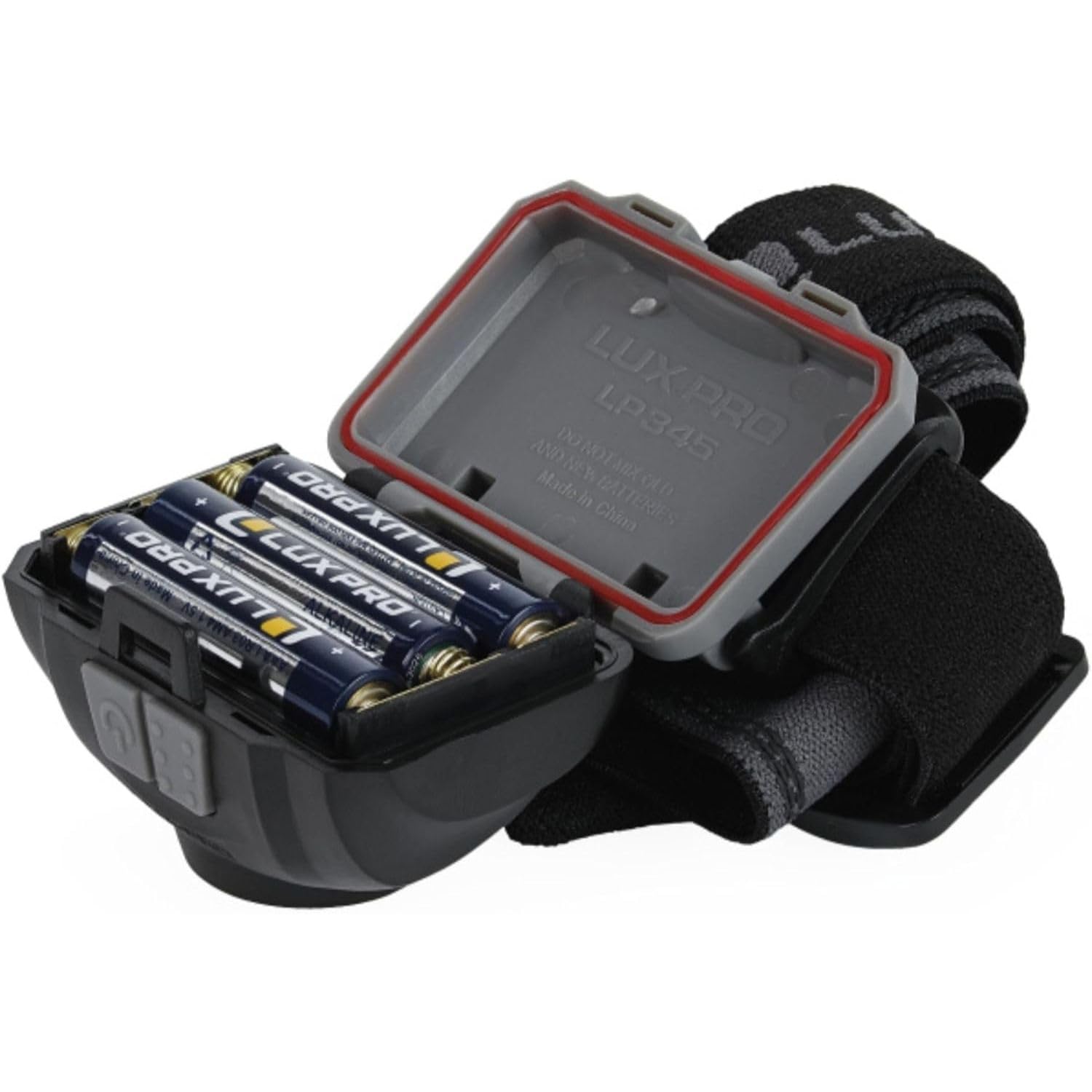 LUXPRO LP345V2 LED Headlamp - 300 Lumen, 6 Light Modes, IPX4 Waterproof, Adjustable Headband, Black