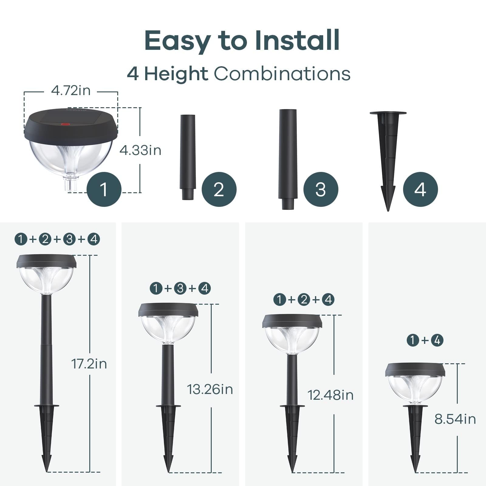 Linkind Solar Pathway Lights 8 Pack, Solar Lights Outdoor For Halloween Decorations, Warm White Solar Path Lights Waterproof, Ad