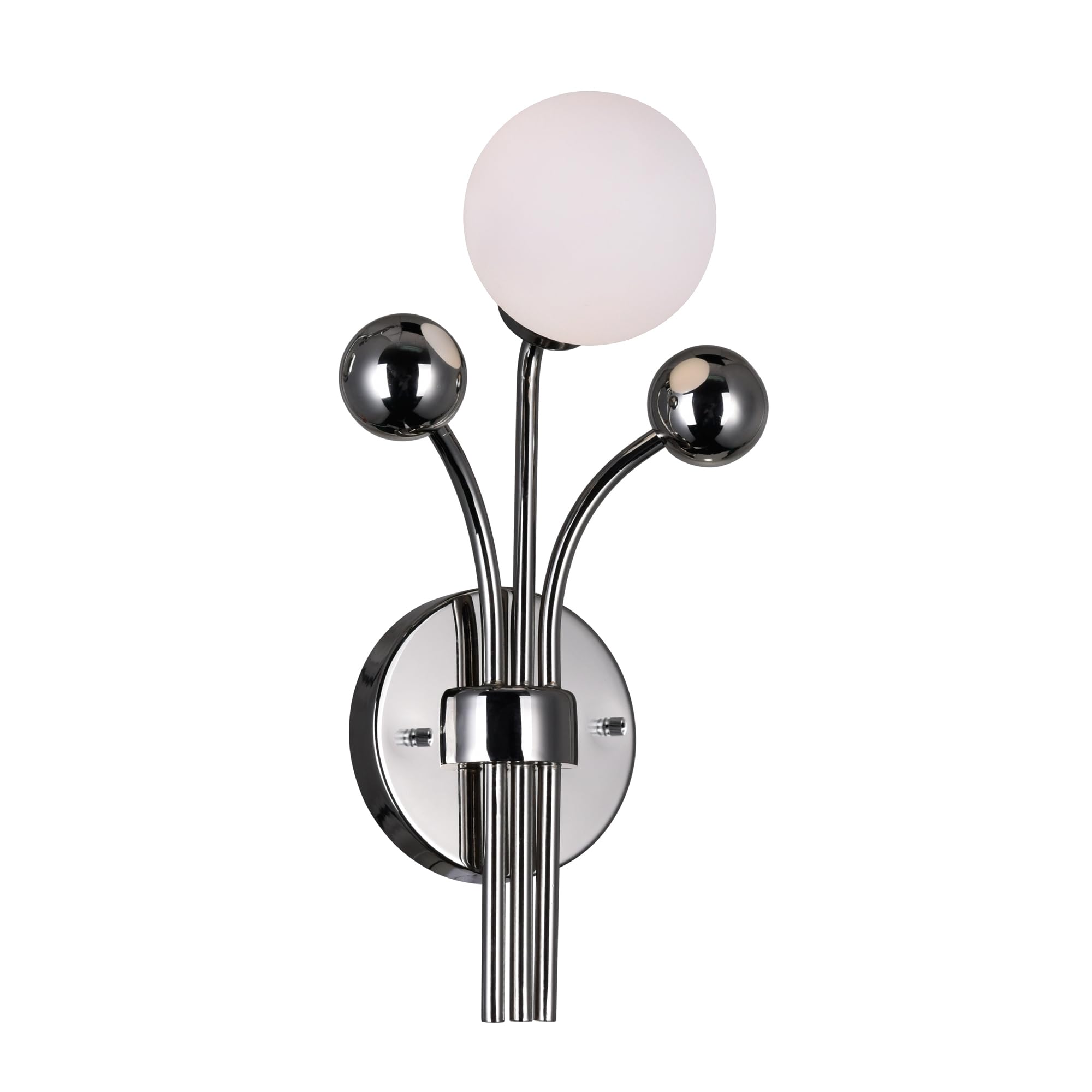 Cwi Lighting Polished Nickel 1 Light Wall Light - Modern Metal Design