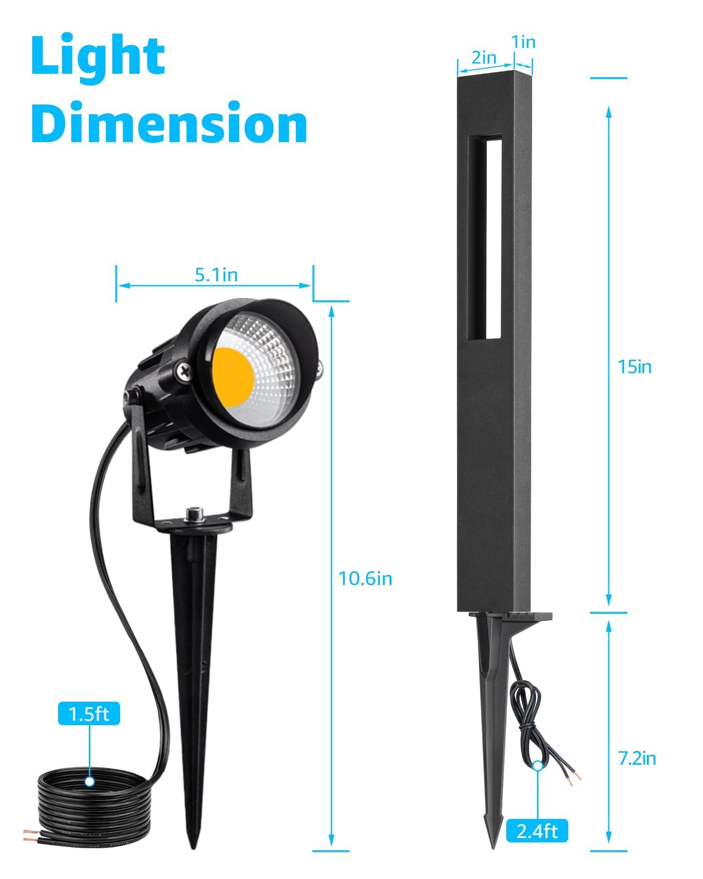 SUNVIE 12-Pack Low Voltage Pathway Lights, LED Outdoor Landscape, Cast-Aluminum, IP65 Waterproof, 3000K Warm White, Black