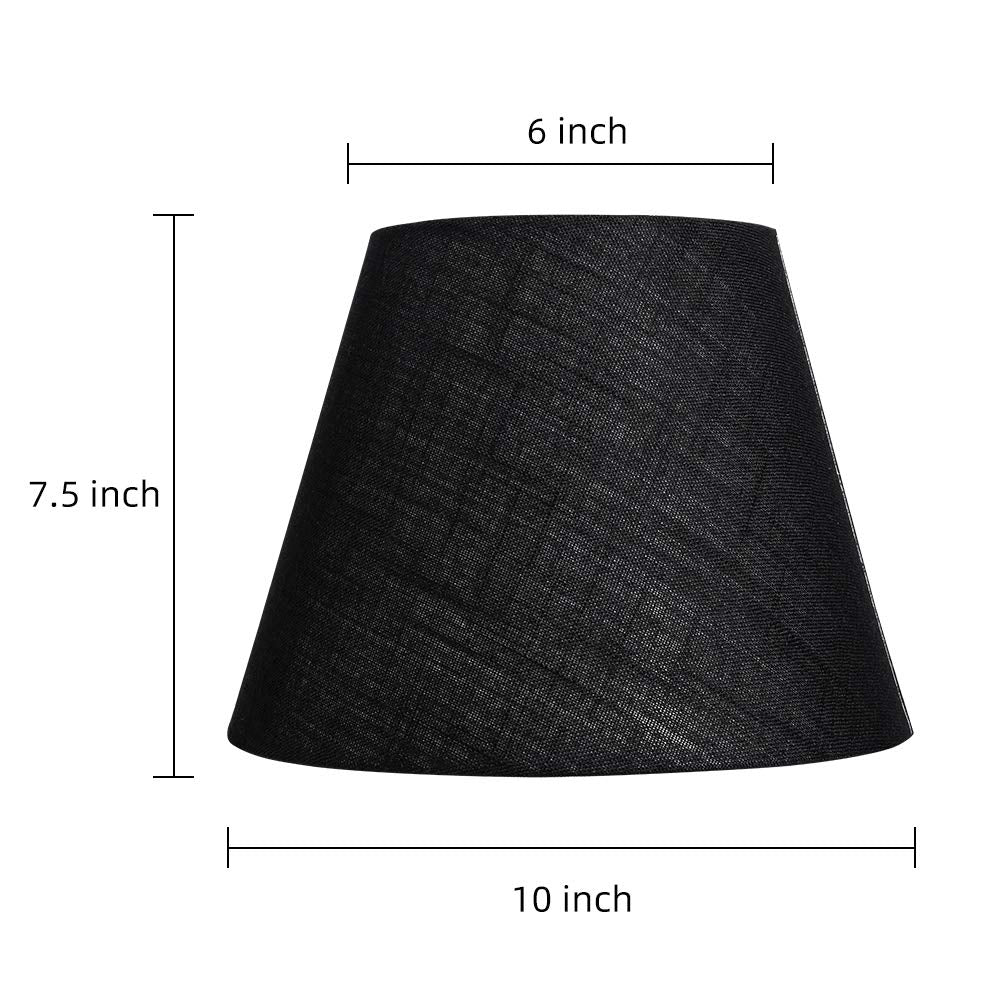 Tootoo Star Barrel Lamp Shade Replacement, 6X10X7.5 Inch, Black Fabric, Spider Model Sx-0209Na