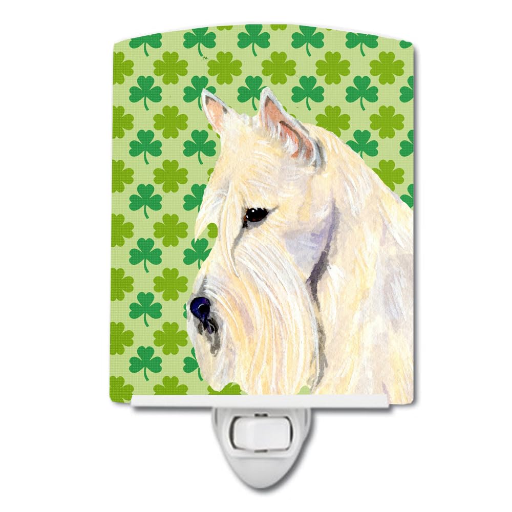 Carolines Treasures Ceramic Night Light, Scottish Terrier Shamrock, UL-Certified, 6inx4in, Multicolor, Model SS4461CNL