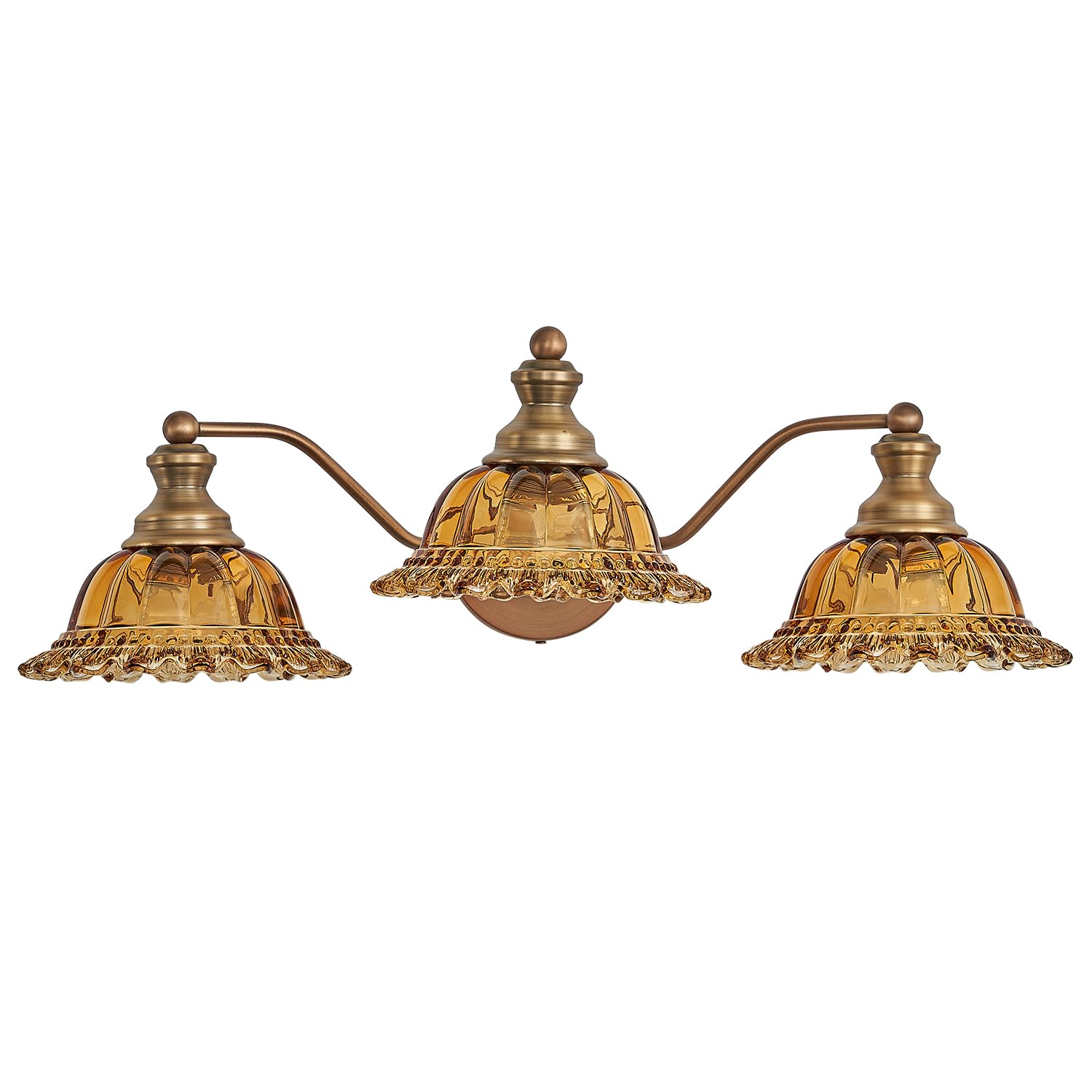 Xiedun Tea Glass 3 Light Vanity Light Colored Glass Bathroom Light Fixture Vanity Lighting Fixtures