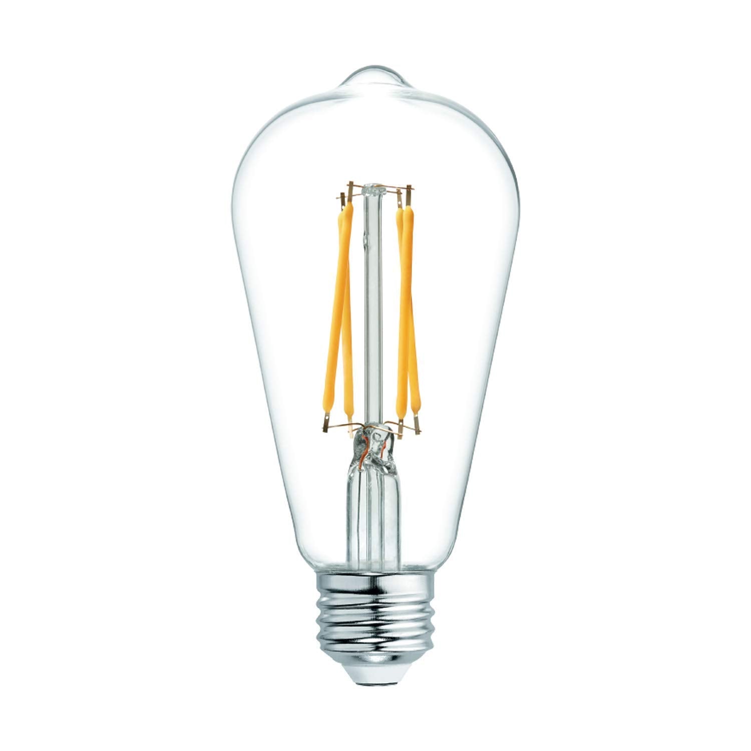 GE Vintage Edison LED Light Bulbs, 6W (60W Equivalent), Dimmable, Clear Glass, 2 Count, Model 36566