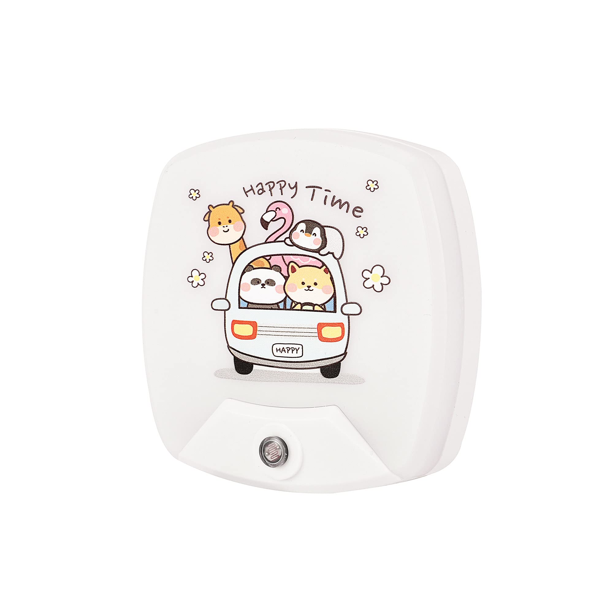 2 Pack - Cartoon Animals LED Plug-in Night Light for Kids - Wall Lamp Take Good Care Children Sleep Light Sensor Auto Controlled