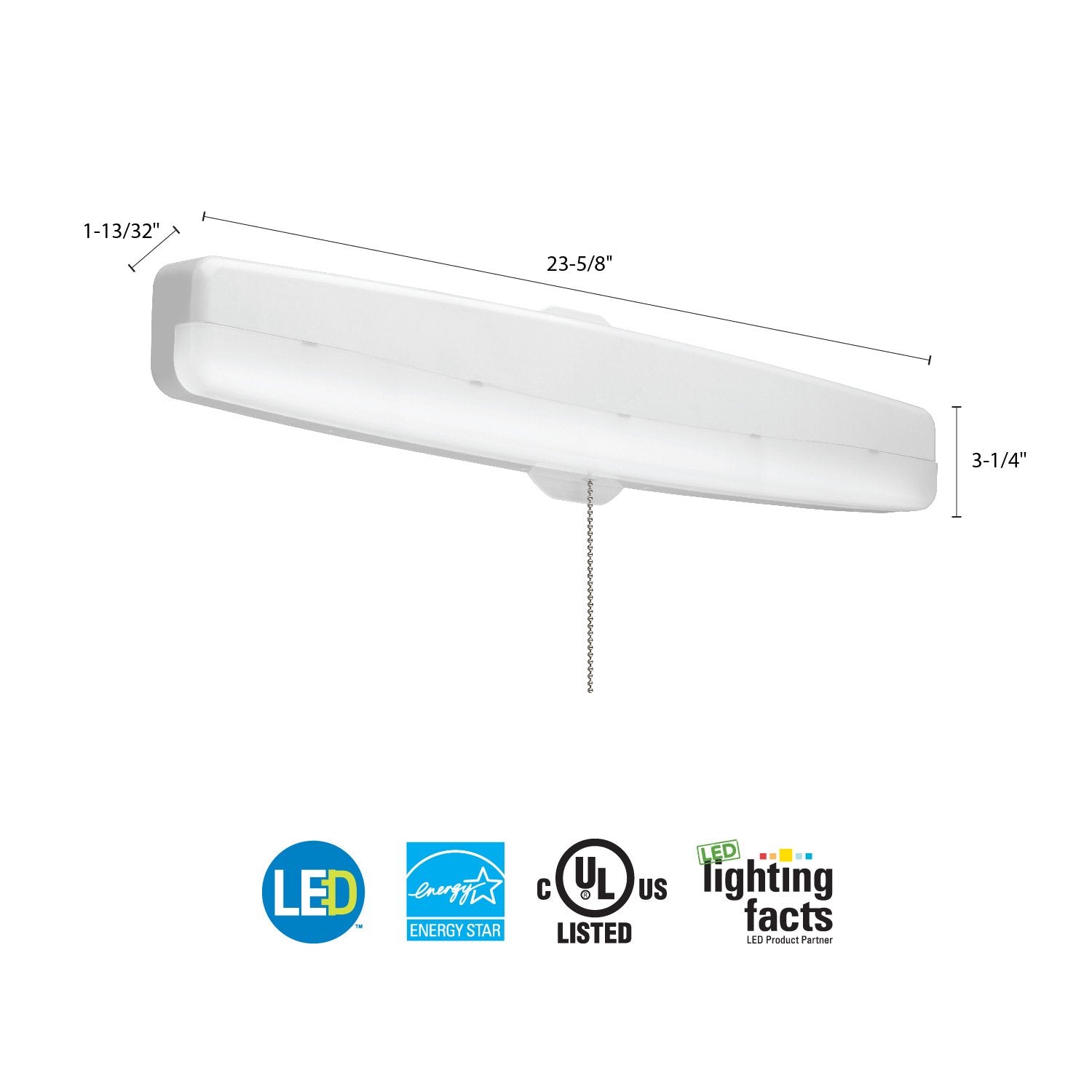 Lithonia Lighting Fmmcl 24 840 S1 M4 Led Flush Mount Closet Light With Pull Chain, White, 24''