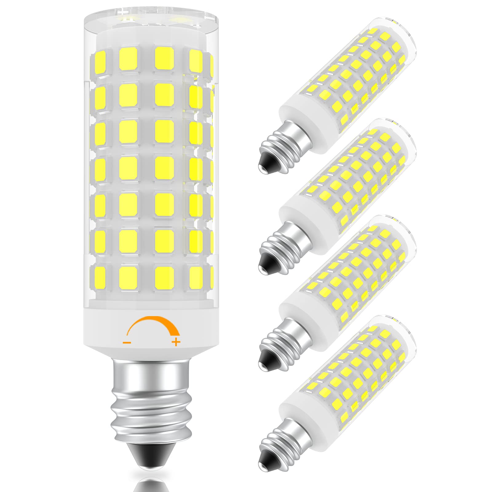 Dumiloo E11 Led Bulb Dimmable, 75 Watt Halogen Equivalent, 7W Daylight White 6000K, T4 Mini Candelabra Base, Jde11 120V 75W For 