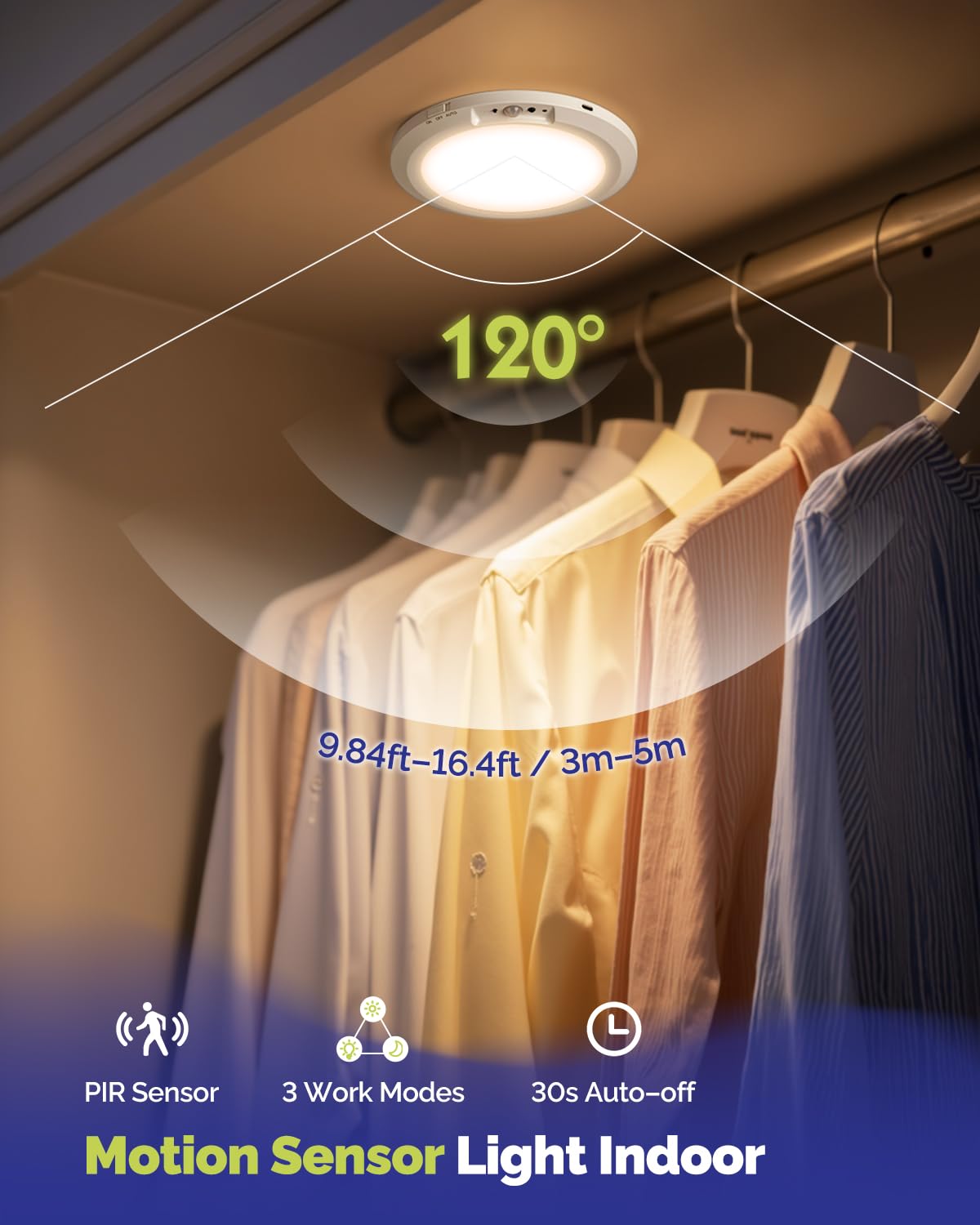 Aggforbl 10,000mAh Rechargeable Ceiling Light with Remote, 3000K/4000K/6000K, White, Model AL0302111, Waterproof, Battery Powered