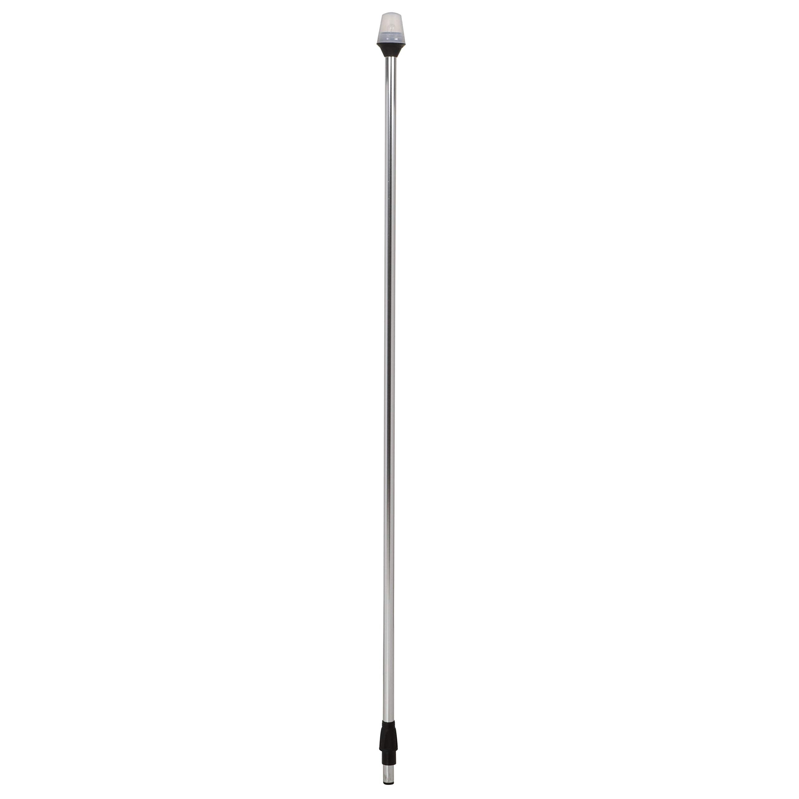Attwood 5110-48-7 All-Round Frosted Globe Light, 2-Mile 360-Degrees Illumination, 9-Watt Wedge-Base Lamp, 48-Inch Pole