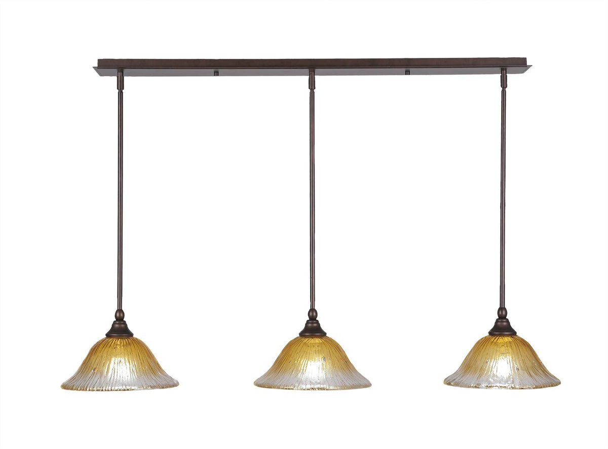3 Light Linear Pendalier In Bronze (36-Brz-773)