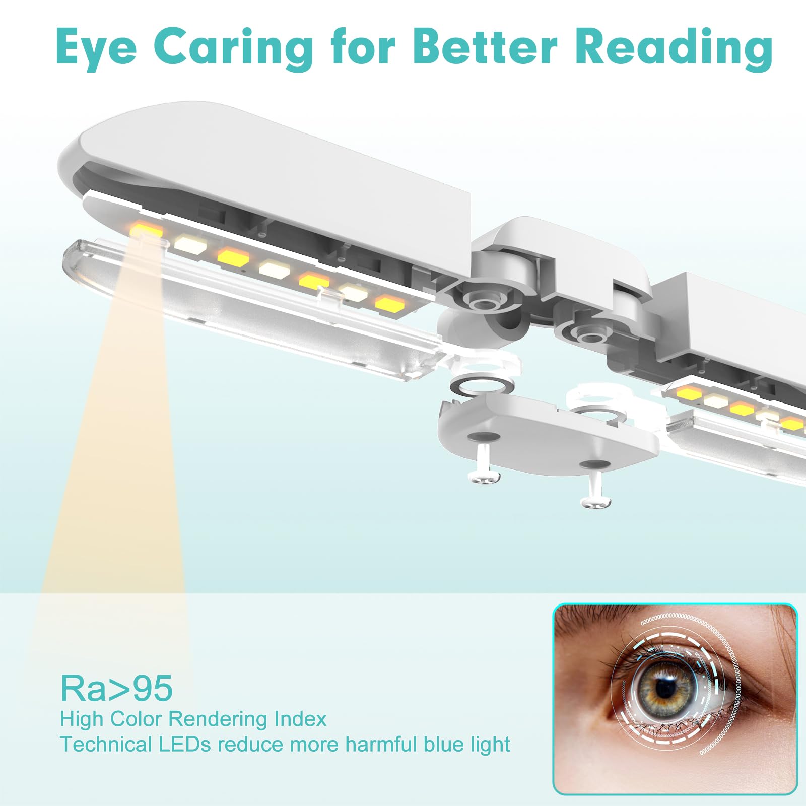 Vekkia 14 Led Rechargeable Book Light For Reading At Night, Eye-Care Reading Light For Books In Bed, 180? Adjustable, Clip On La
