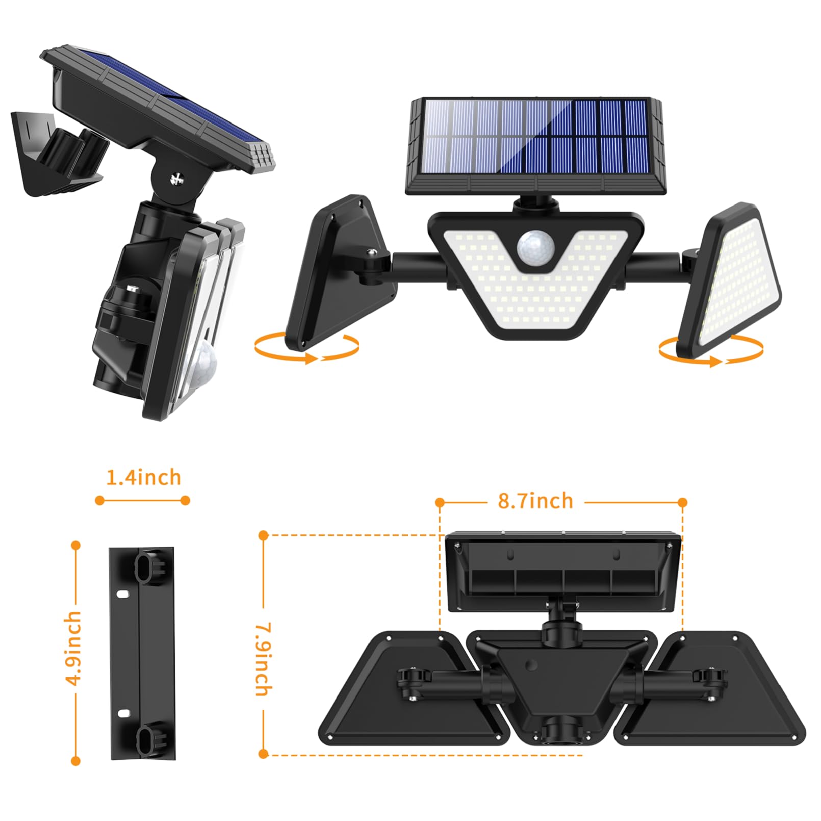 Zookki Solar Outdoor Lights, 275 Led Motion Sensor Outdoor Lights, 270? Wide Angle Ip65 Waterproof, Solar Flood Security Lights