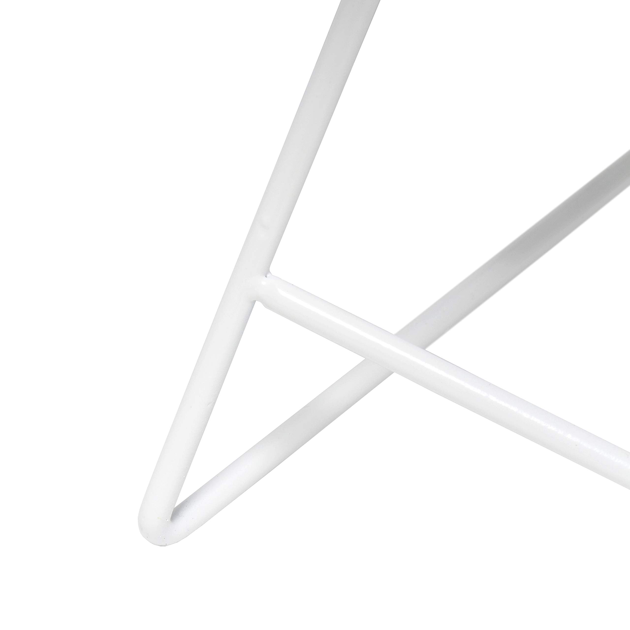 Simple Designs Lt2066-Wow 14 White Metal Table Lamp With Fabric Shade, No Bulb