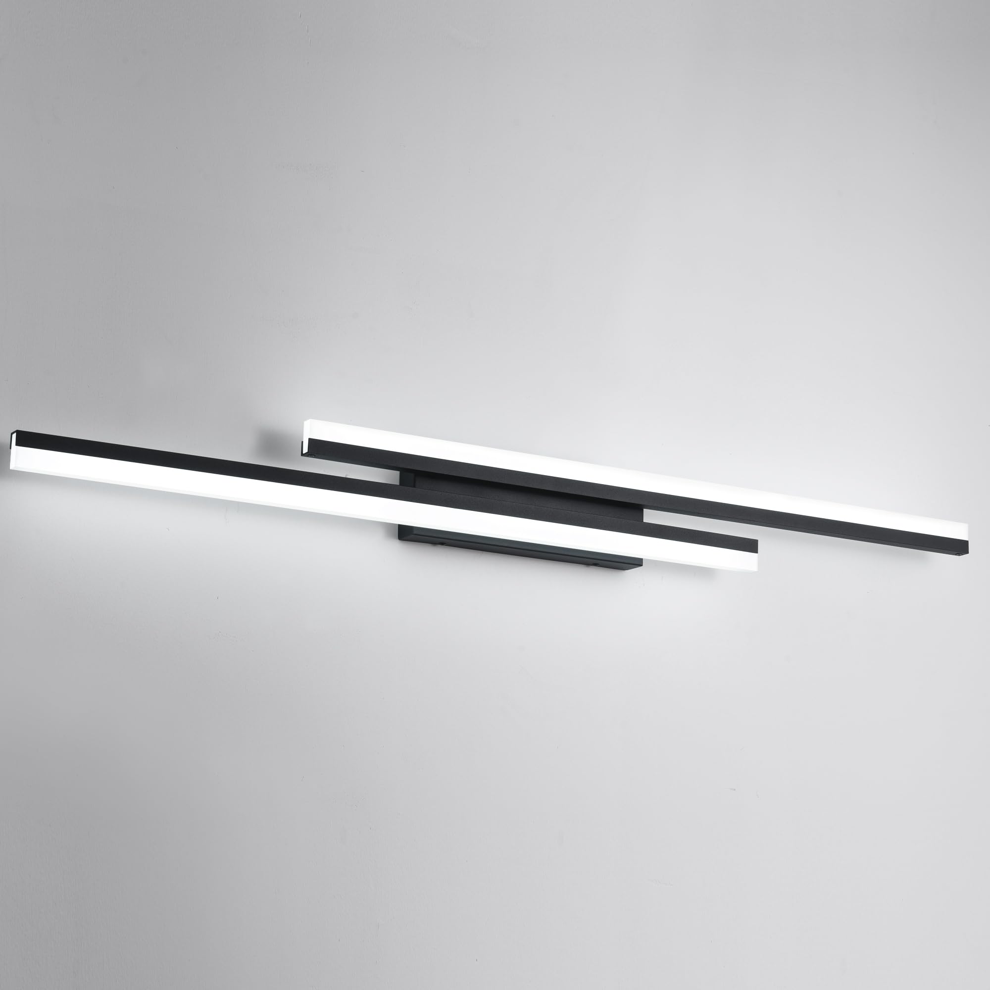 Presde 48Inch Black Bathroom Vanity Light Fixtures Over Mirror Led Modern Bath Lighting (Cold White 6000K)