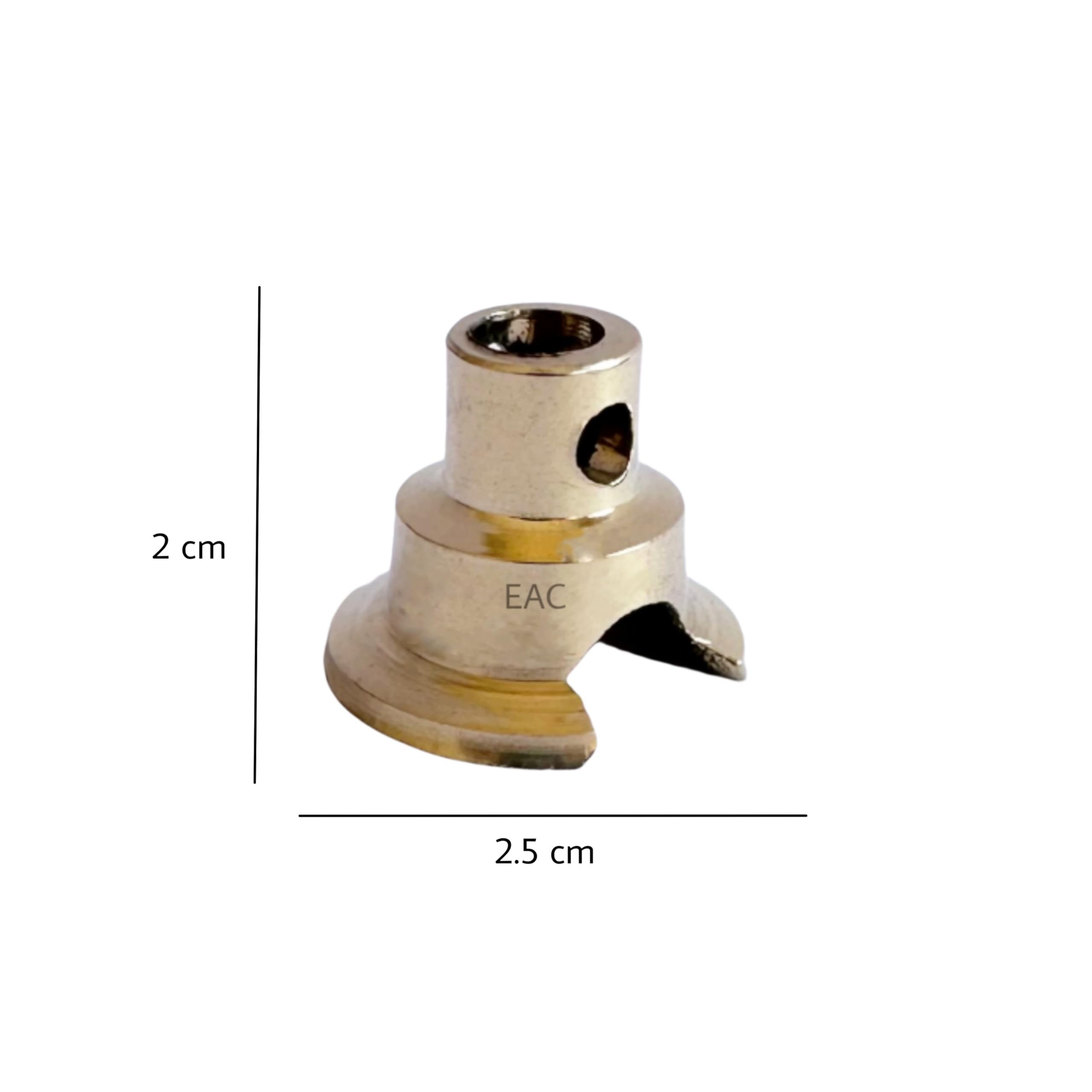 EAC Pure Brass Round Wick Holder for All Types of Pooja Diya, Oil Lamp, Deepak Thiri Stand for Batti Holder (Pack of 6)