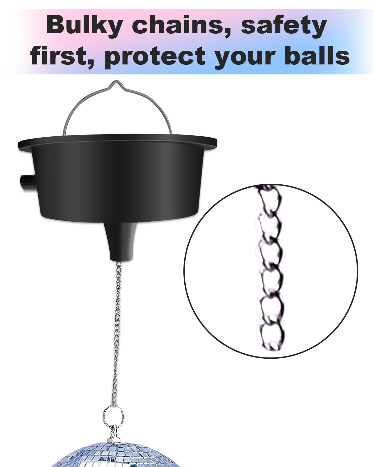 Palujorty Disco Ball with Motor & Lights, 6" Multicolor Mirror Ball, USB/Battery Powered, Perfect for Parties & Weddings