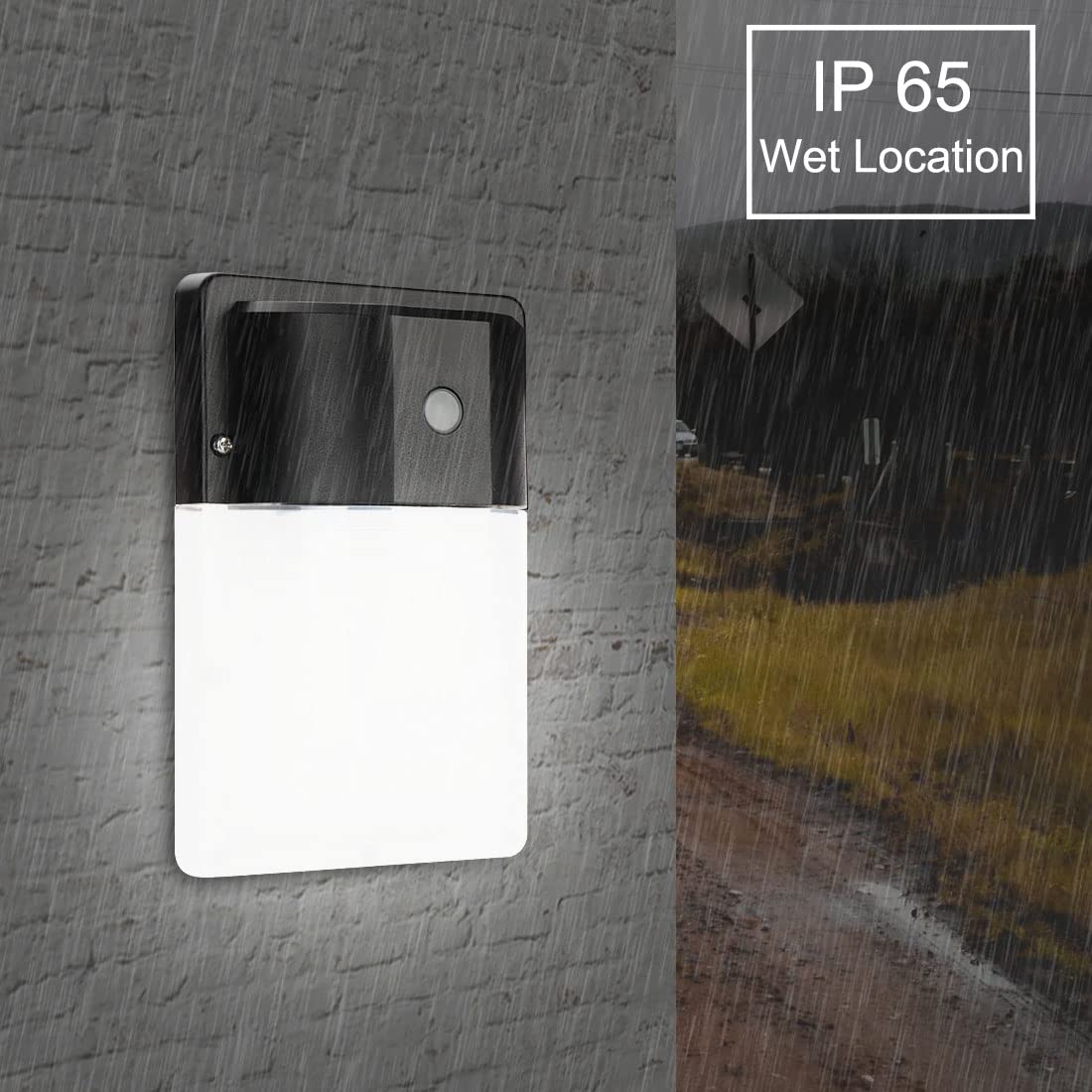 Kadision LED Wall Pack Light, 13W 1430lm, Dusk to Dawn, IP65 Waterproof, 4-Pack, Black, Model WP-13AS(5000K)