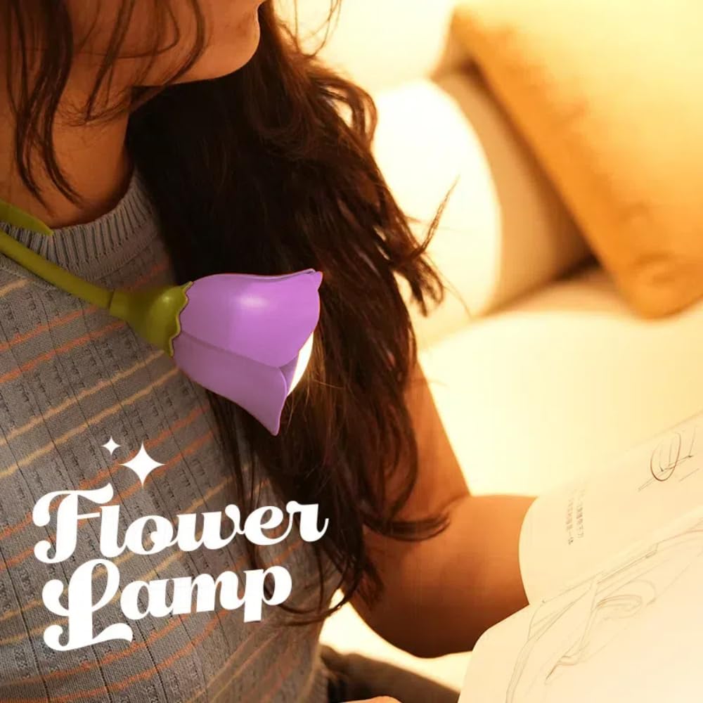 Magical Jd Birthday Gifts For Women,Roses Flower Lamp Rechargeable Cordless Led Reading Light,3-Colour Infinitely Dimming Small
