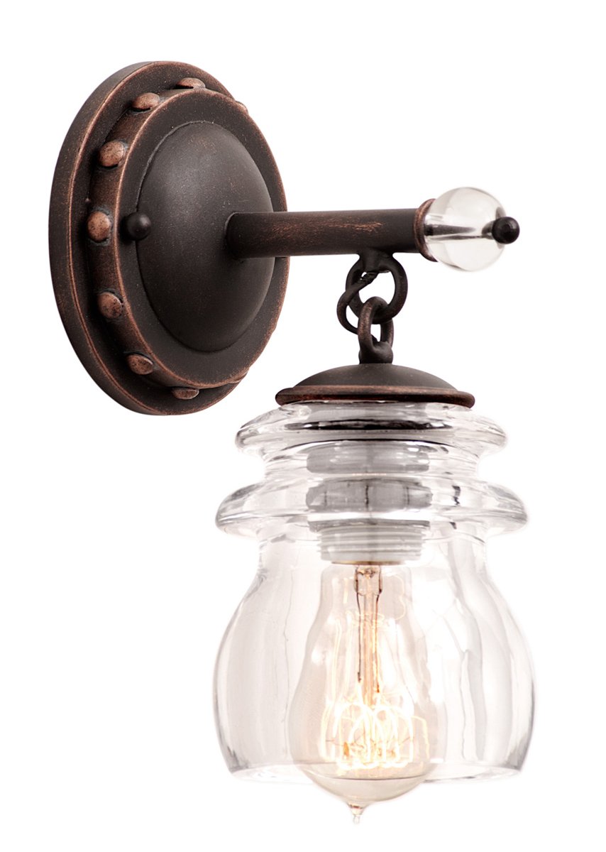 Kalco 6311AC Brierfield 1-Light Bath, Antique Copper Finish