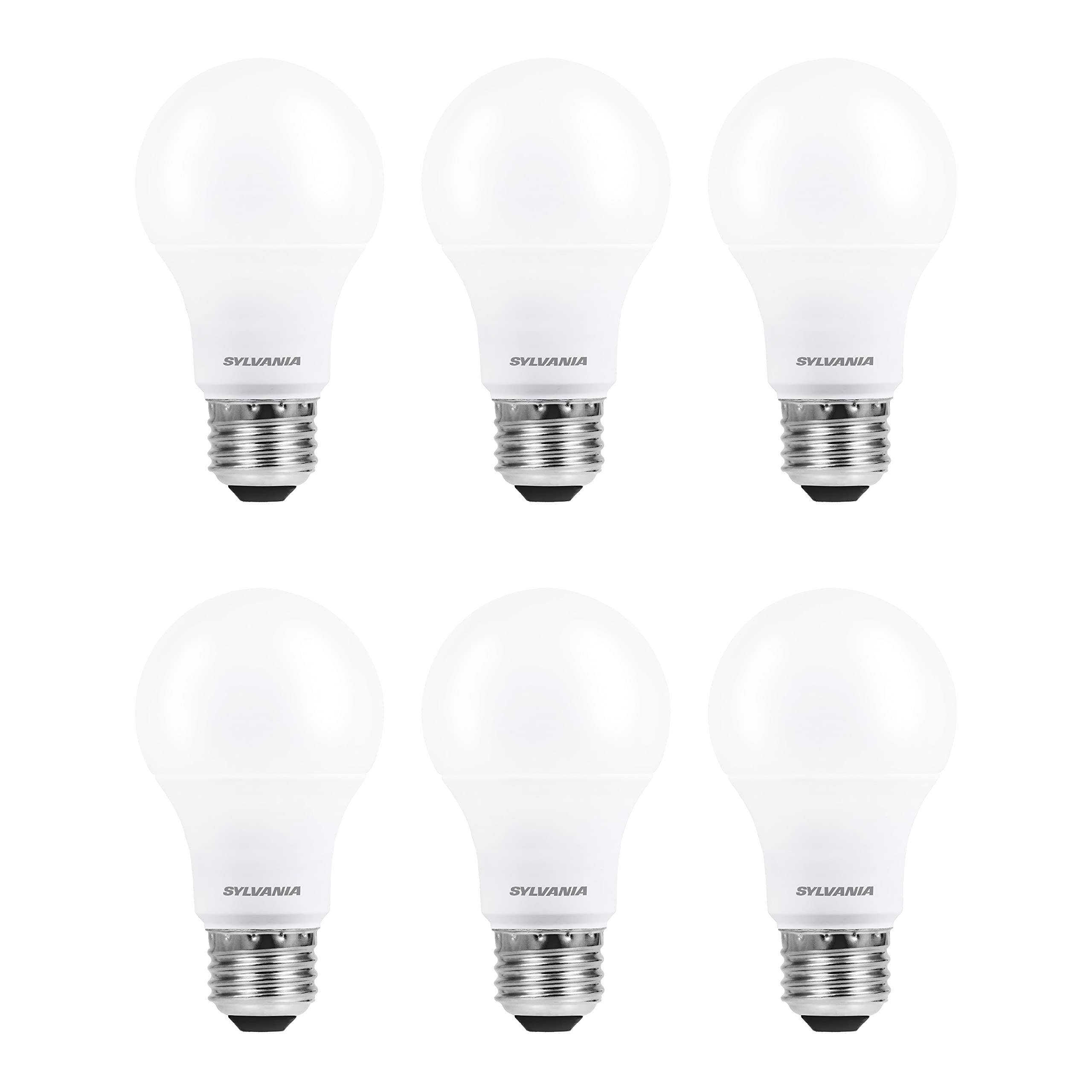 Sylvania Eco Led Light Bulb, A19, 100W Equivalent, Efficient 14.5W, 7 Year, 1450 Lumens, Frosted, 5000K, Daylight - 6 Count (Pac