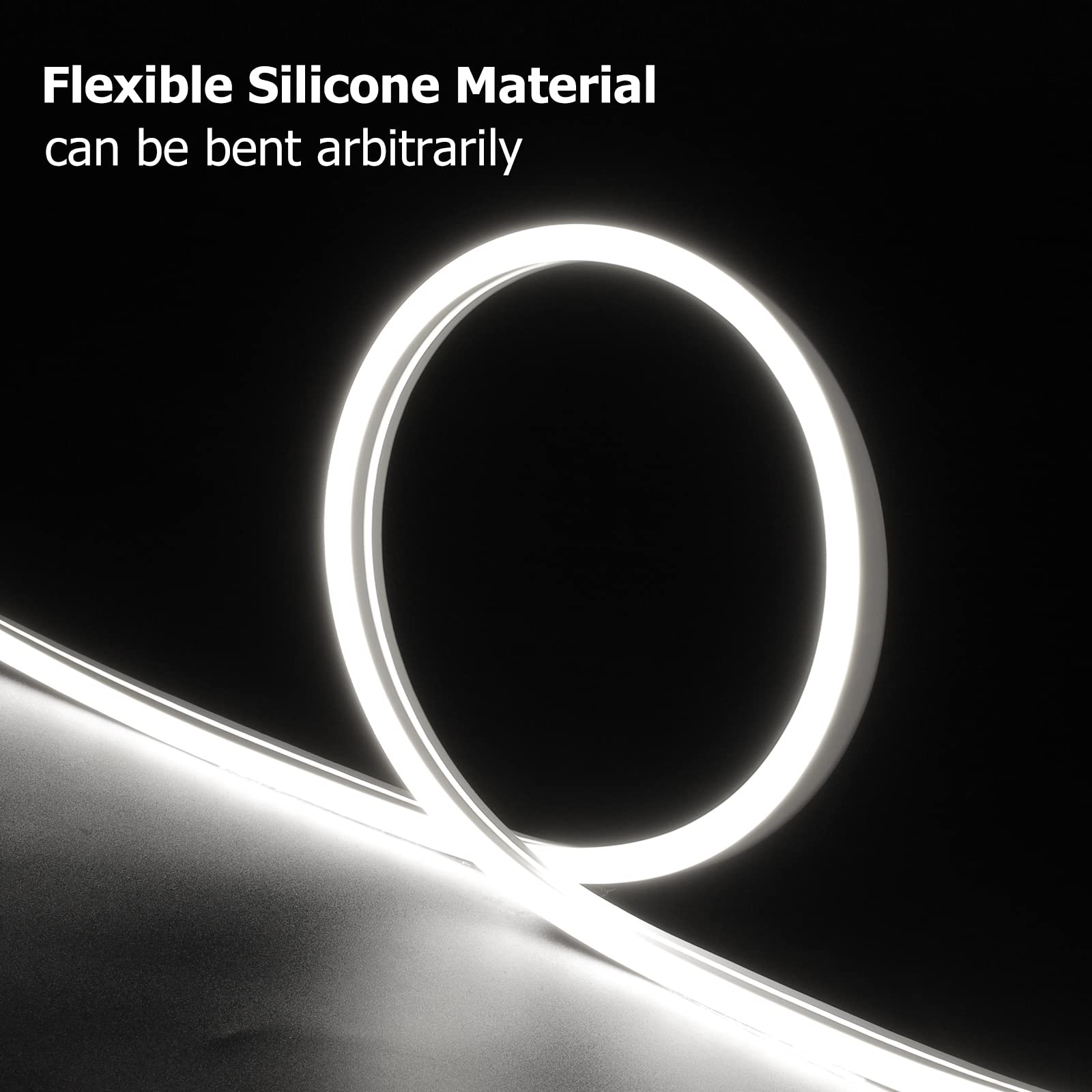 Galgreen Neon Rope Lights, 16.4ft Waterproof LED Strip, Dimmable Remote, White, Silicone Rubber, Model ST-TING-L170