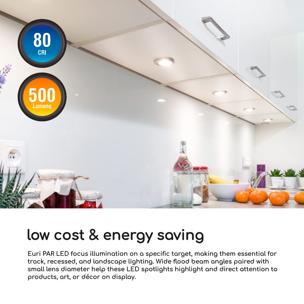 Euri Lighting Ep16-7W5020Eg-2 Dimmable Led Par16, Gu10 Base, 7W (50W Equal) 500Lm, Warm White (2700K), 80Cri, 40 Angle, Damp Rat