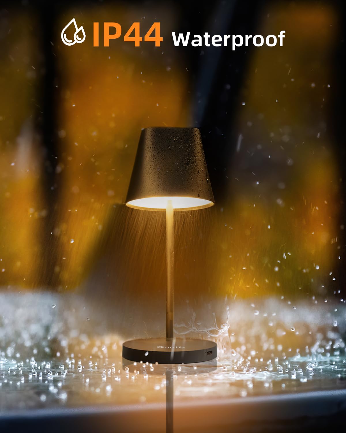 Quntis Cordless Led Table Lamp Set Of 2, Touch Control, Rechargeable, Dimmable - Black