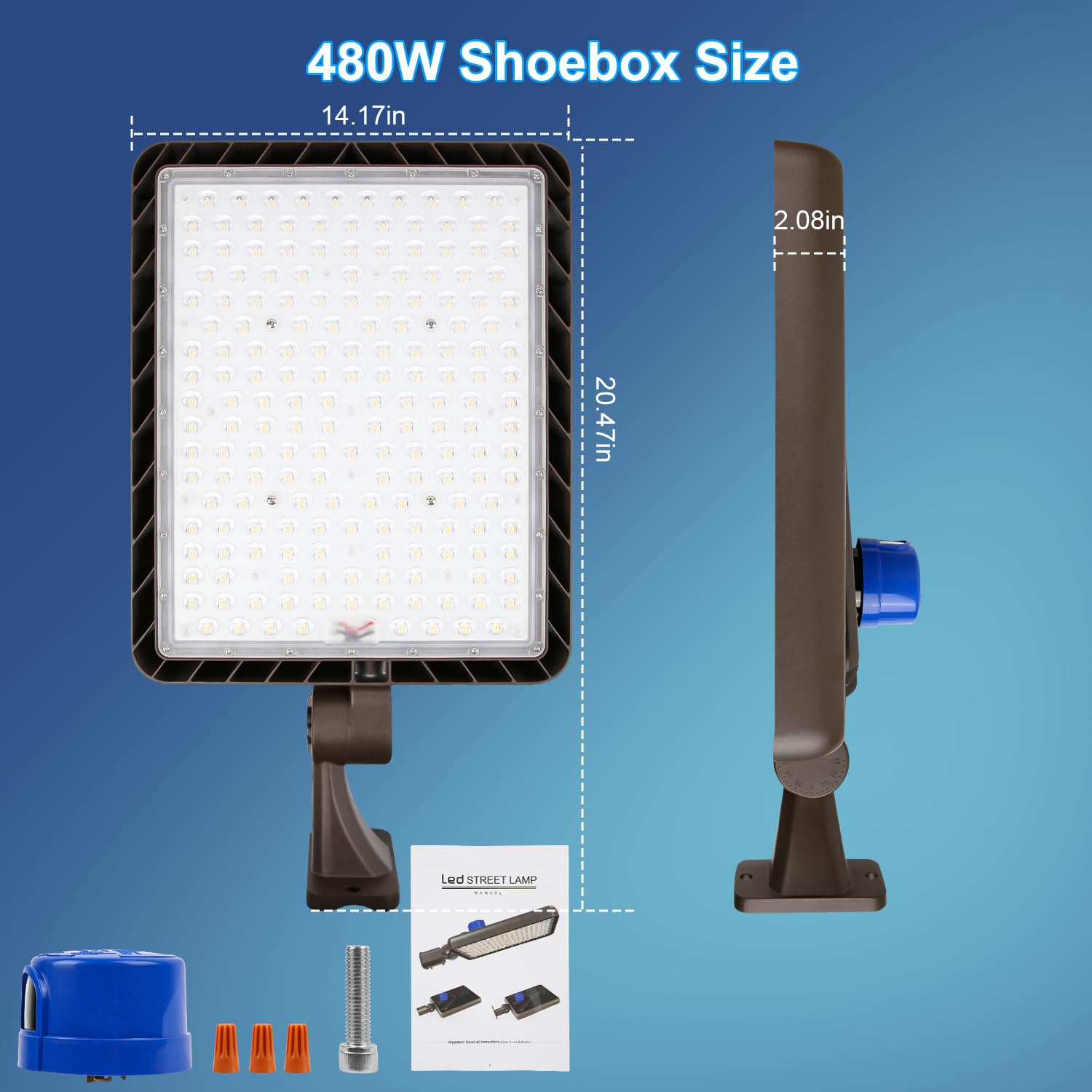 Ledmo 480W Led Parking Lot Light  Dusk To Dawn Outdoor Commercial Area Lighting  Ip65 Exterior 5000K 72000Lm Super Bright Security Flood Light Heavy Duty 2 Pack