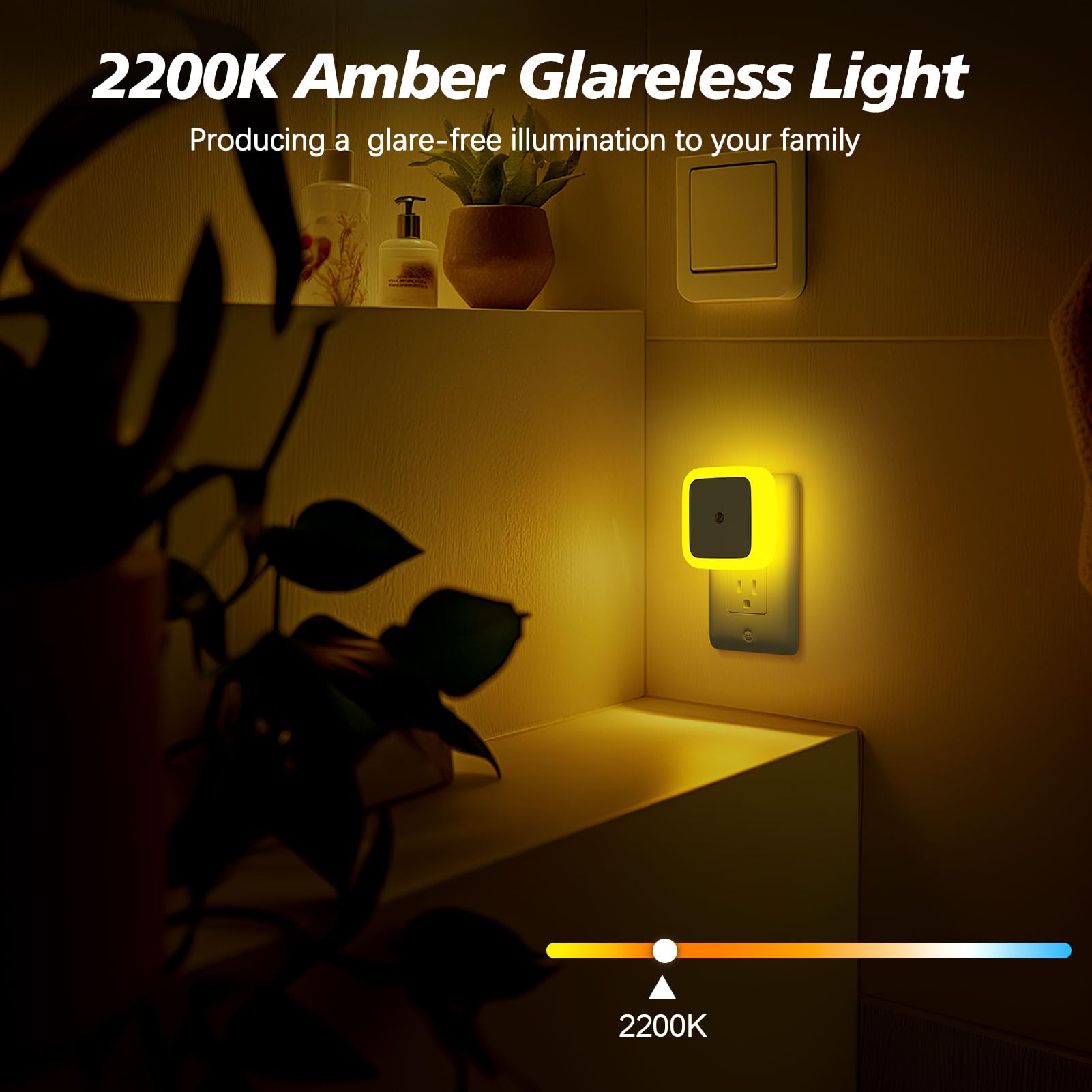 Sujeet Night Light, Night Lights Plug Into Wall,Nightlight Plug In Night Light, Dusk To Dawn Night Lamp Led Night Light For Adults Bedroom, Bathroom, Hallway (Amber)