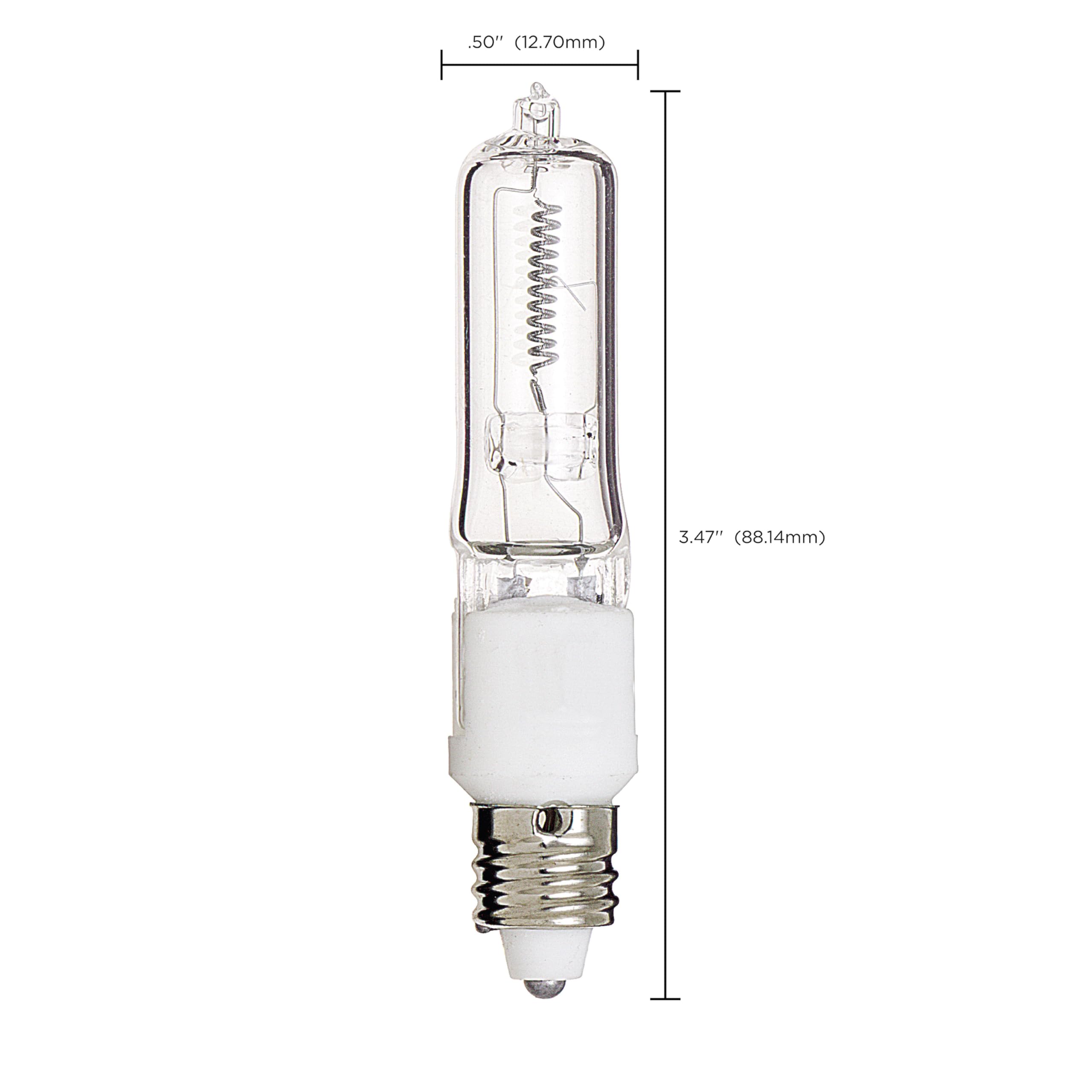 Satco S3181 T4 E11 Base Light Bulb, 120V 500-Watt, Clear Glass