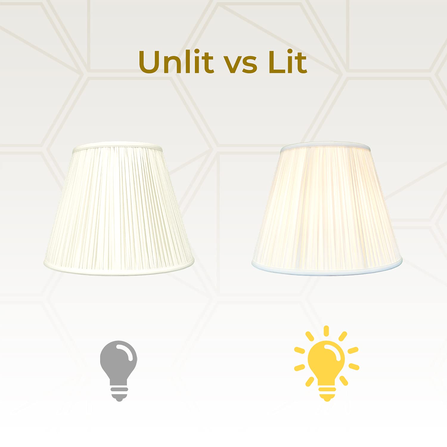 Royal Designs Deep Empire Gather Pleat Basic Lamp Shade, Eggshell, 10 X 20 X 15