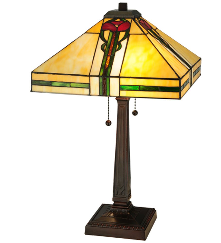 Meyda Tiffany Lighting Fixture, Metal, 23in Height, Mahogany Bronze Finish, Model 138117