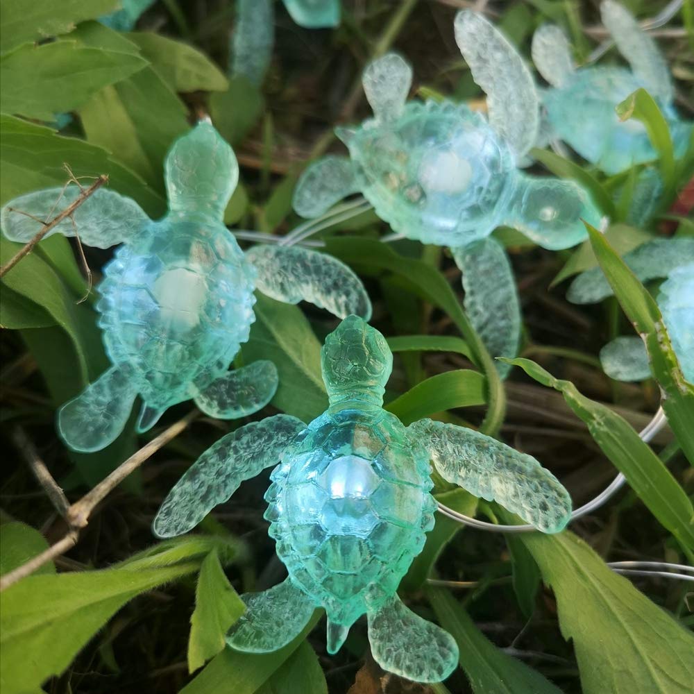 Jashika Green Sea Turtle String Lights - 10Ft 30 Leds, Usb Powered, Remote Control, Ocean Decor