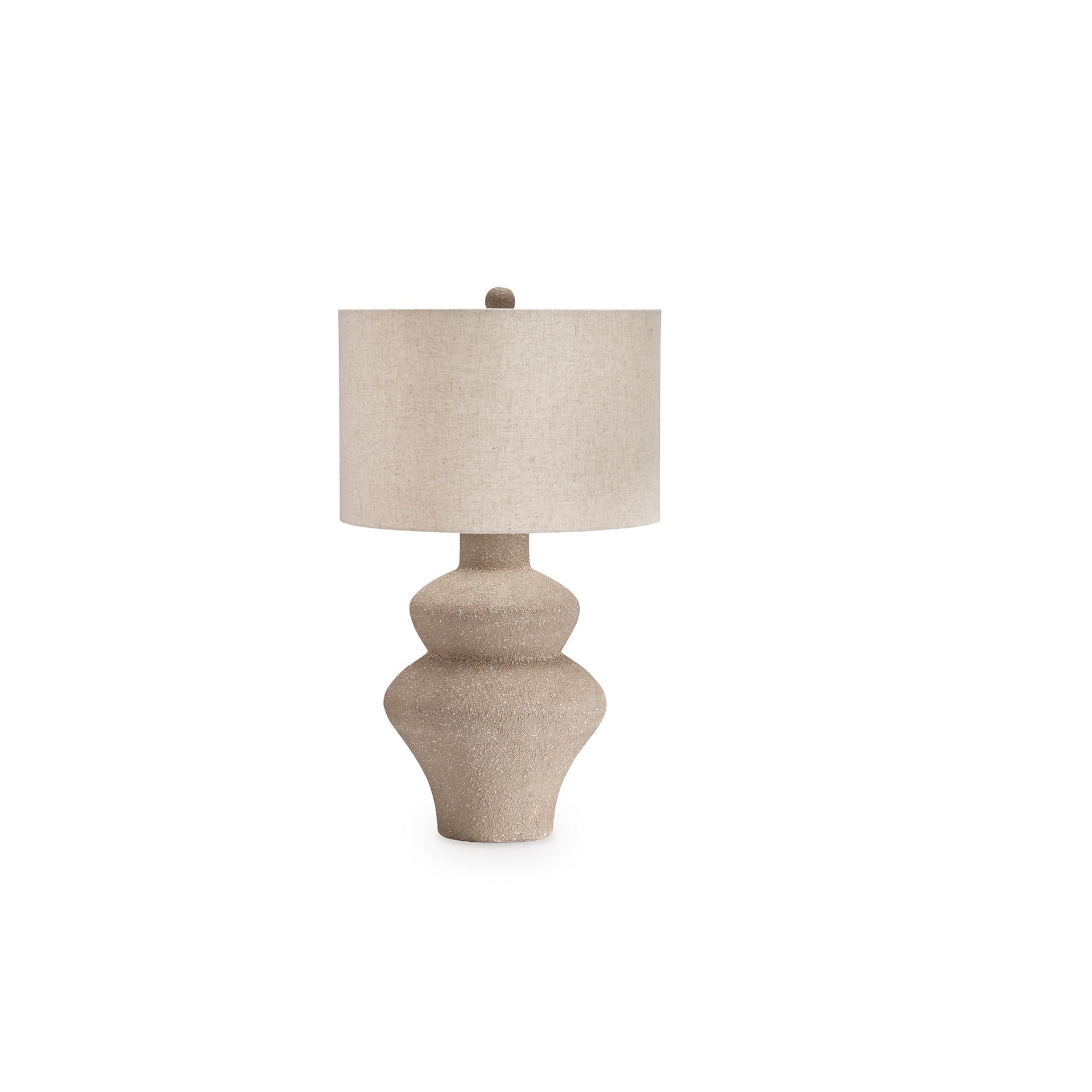 Signature Design by Ashley Jossleigh Bohemian Table Lamp with 3-Way Switch and Drum Shade, Beige