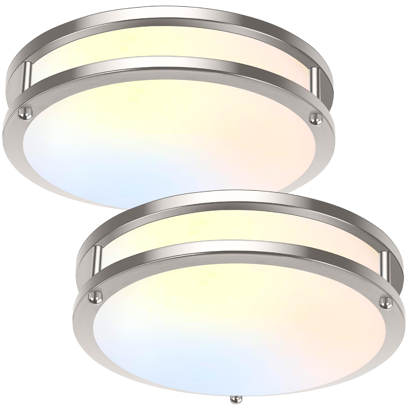 10in LED Flush Mount Ceiling Lights, 5CCT Dimmable Kitchen Light Fixtures, 2-Pack Modern LED Ceiling Lights, 3600lm Super Bright