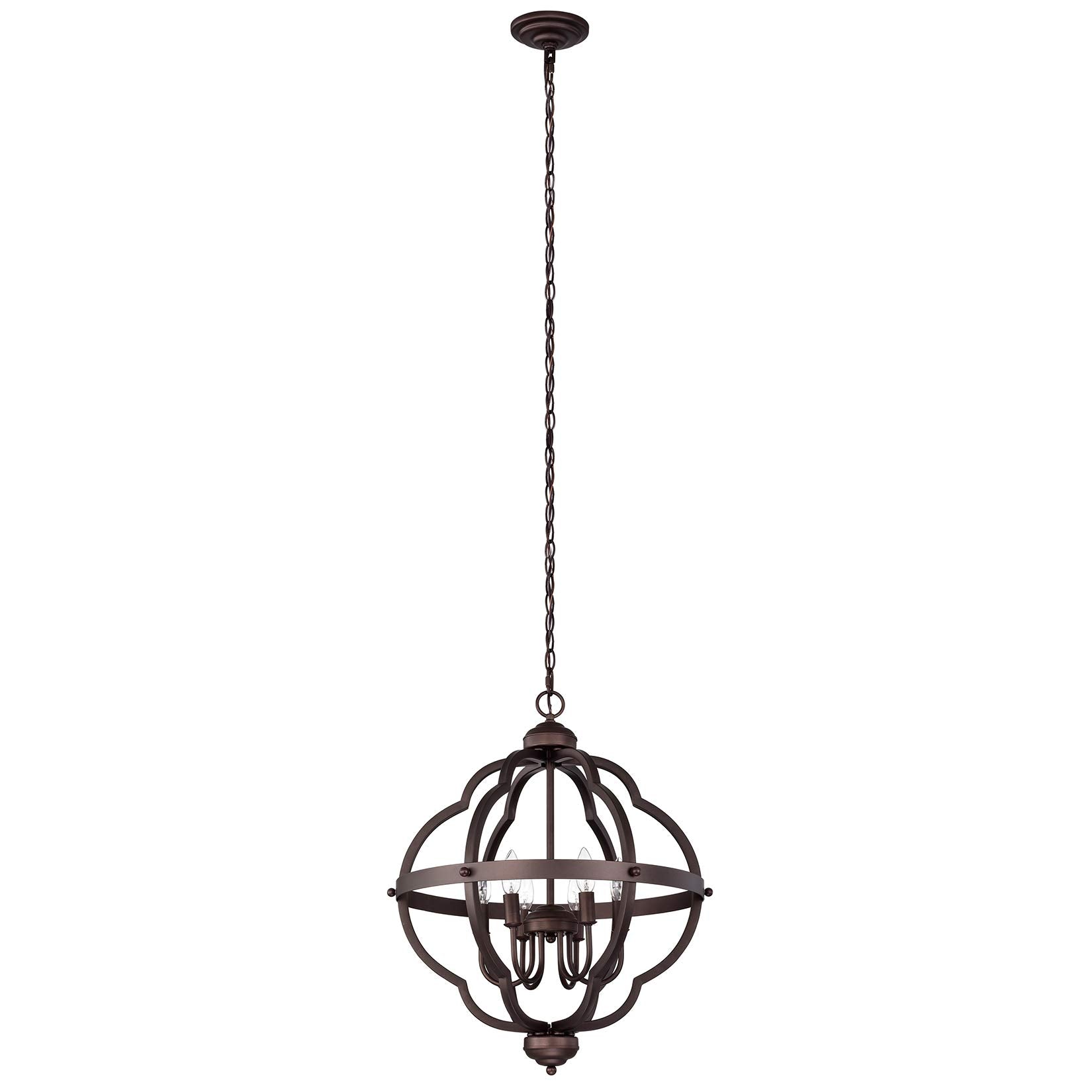 Acland 6 Light Globe Pendant Light Fixture, Oil Rubbed Bronze Farmhouse Chandelier Lighting, Diameter 21 Inch Hanging Lights For
