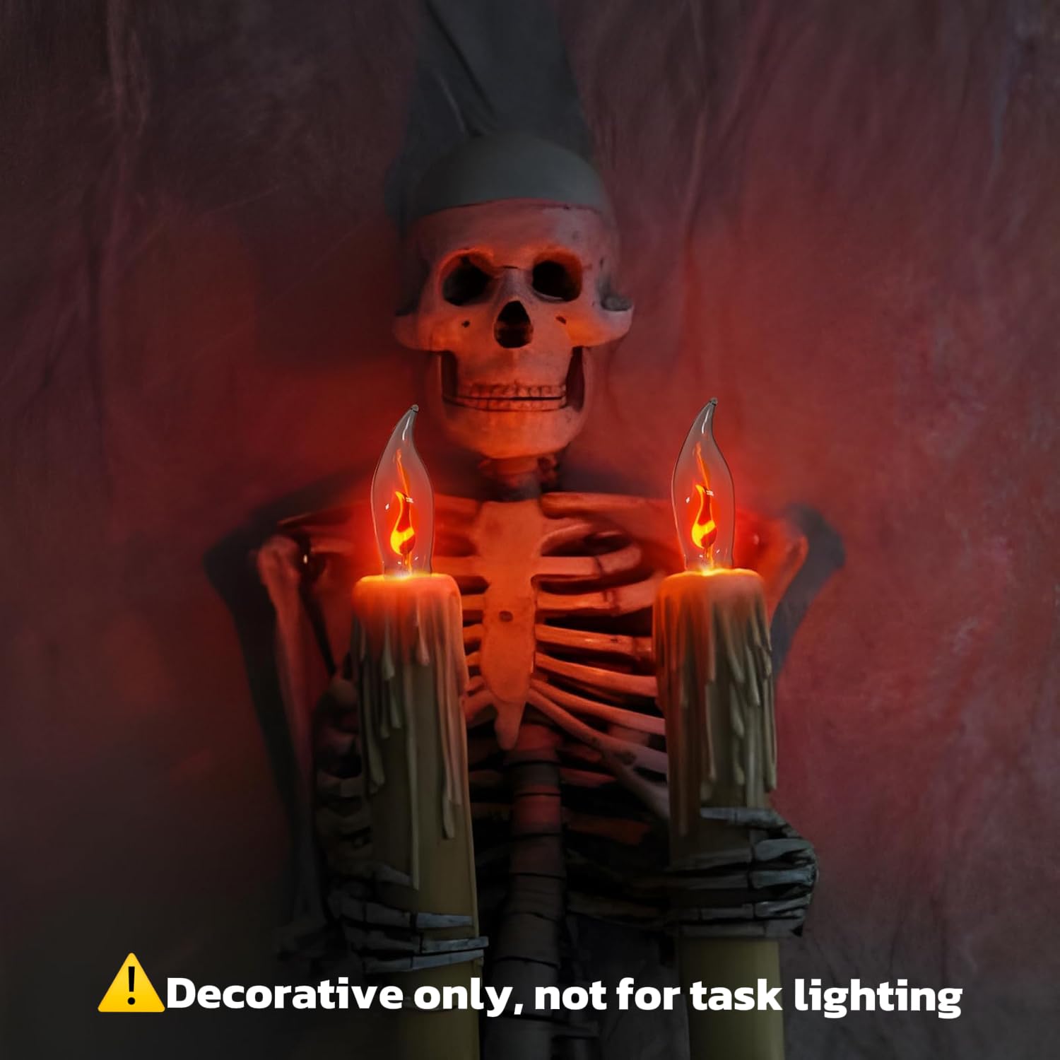 Hompavo Flame Light Bulbs, E12 Chandelier Base, Flickering Fire Effect, 10 Pack, Glass