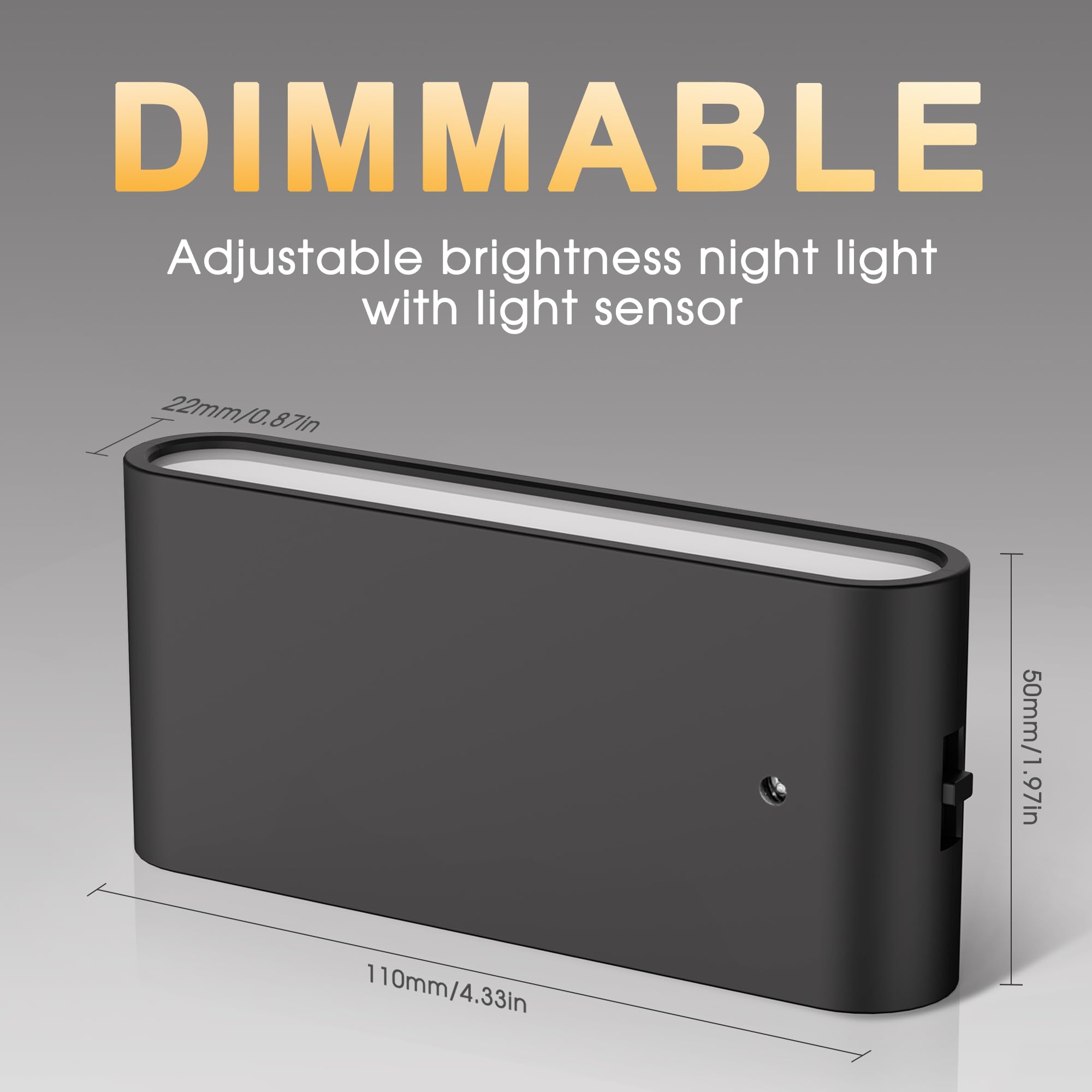 Briignite Led Night Light With Dusk To Dawn Sensor, Dimmable, 3000K Soft White, 2 Pack,