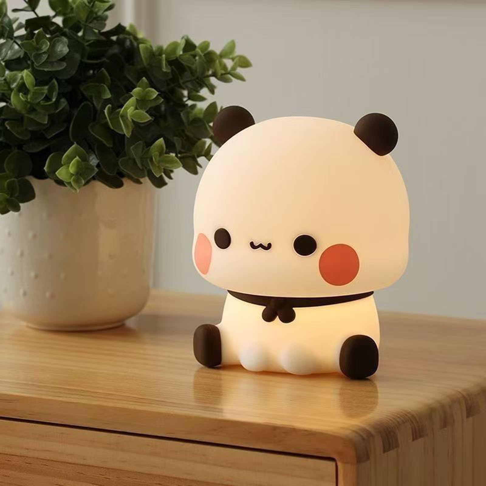 Cute Panda Lamp, Cute Bear Night Light, Novelty Animal Touch Light Lamp, 3 Modes Dimmable Bu-bu Du-du LED Squishy Night Light De