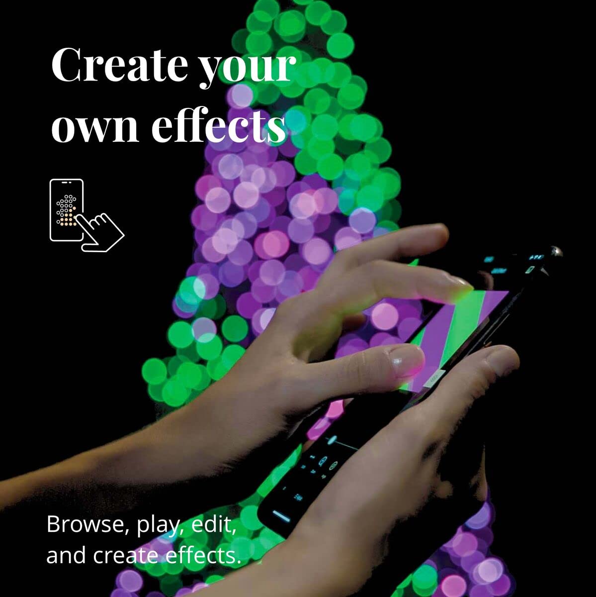 Twinkly LED Light String 600 RGB+White, 157.5ft, IP44, Smart Mappable, Compatible with Alexa & Google Home, Black Wire