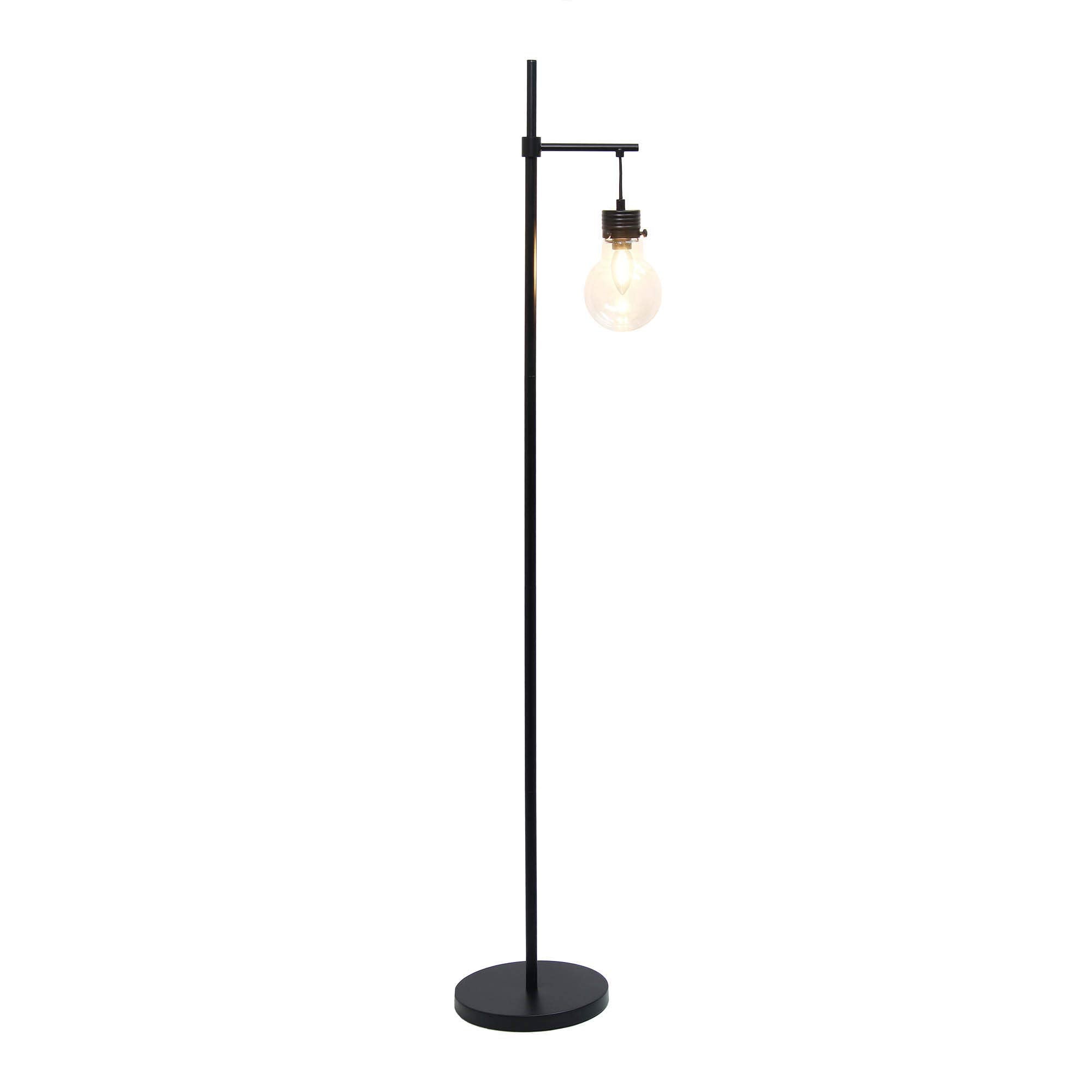 Lalia Home Black Matte Floor Lamp, 1 Light Beacon With Clear Glass Shade, 60&quot; Tall